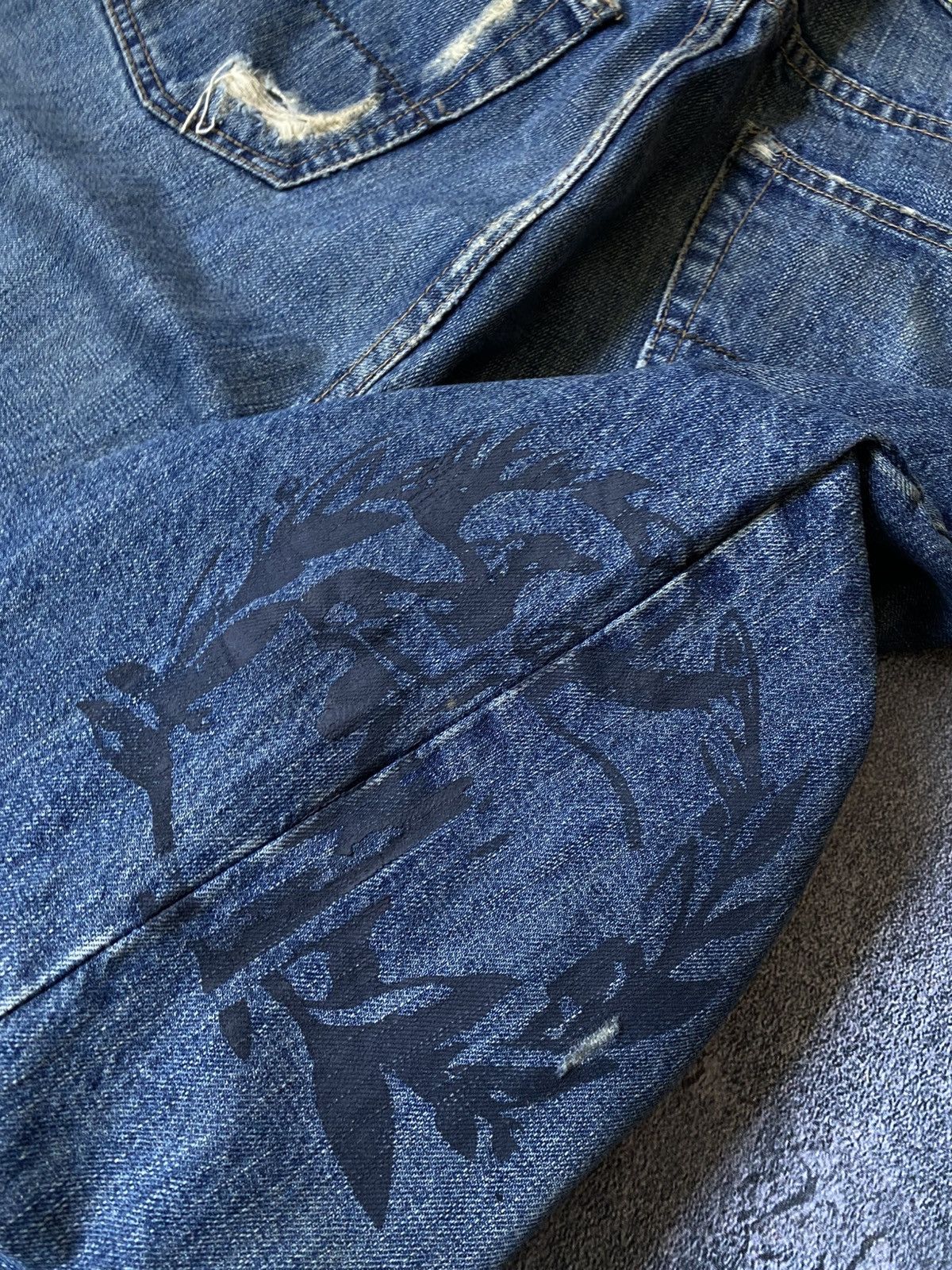 20471120 × Abercrombie & Fitch × Hysteric Glamour Abercrombie fitch distressed boot cut logo ripped jeans wide Size US 32 / EU 48 - 8 Thumbnail