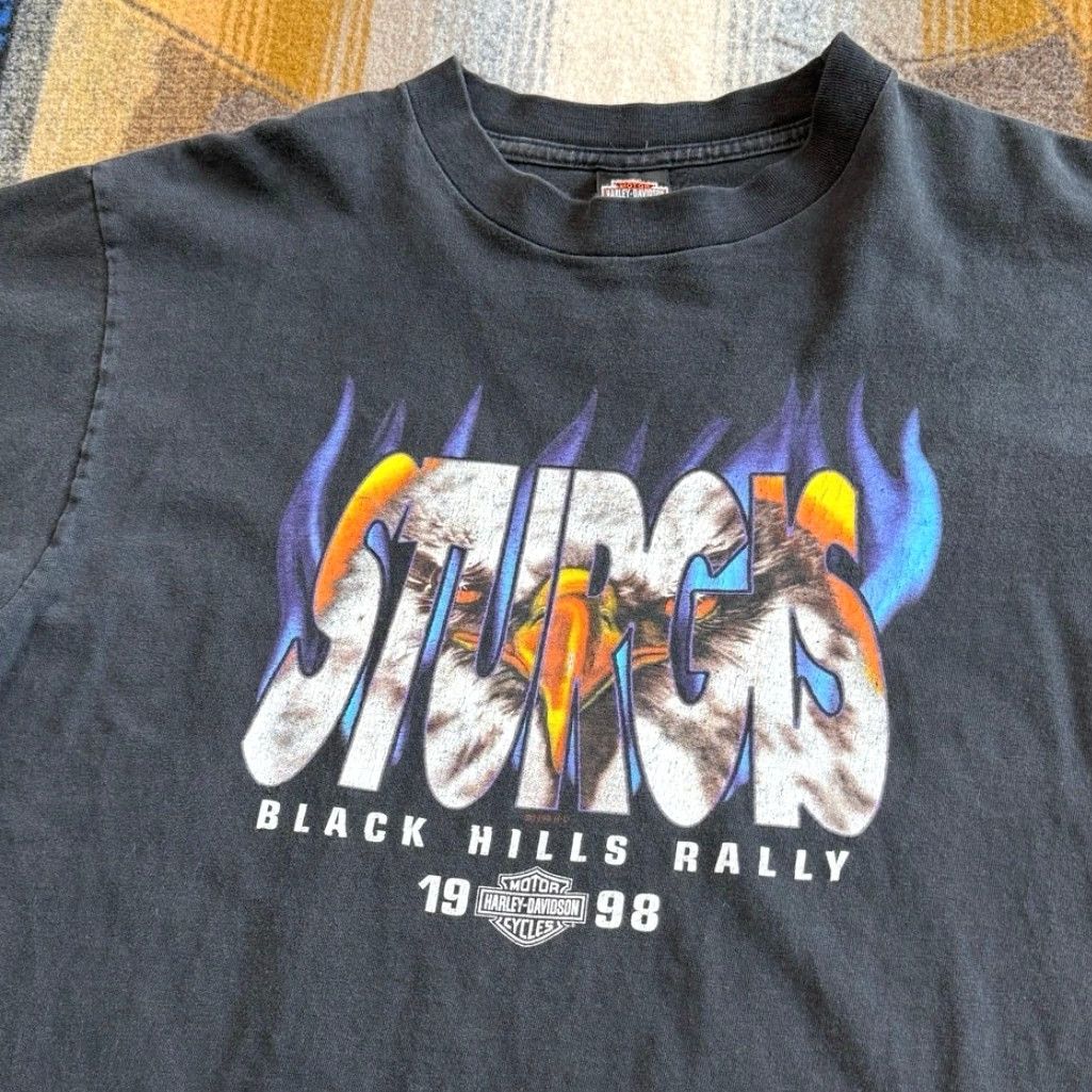 Harley Davidson VINTAGE Harley Davidson Sturgis 1998 Biker T-Shirt Size L Adult Mens Black Short Sleeve 90s Motorcycle Grunge Size US L / EU 52-54 / 3 - 5 Thumbnail