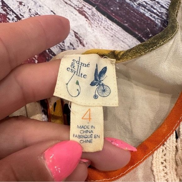 Anthropologie Anthropologie Edme & Esyllte Cream Colored 100% Silk Fairy T Size S / US 4 / IT 40 - 4 Thumbnail