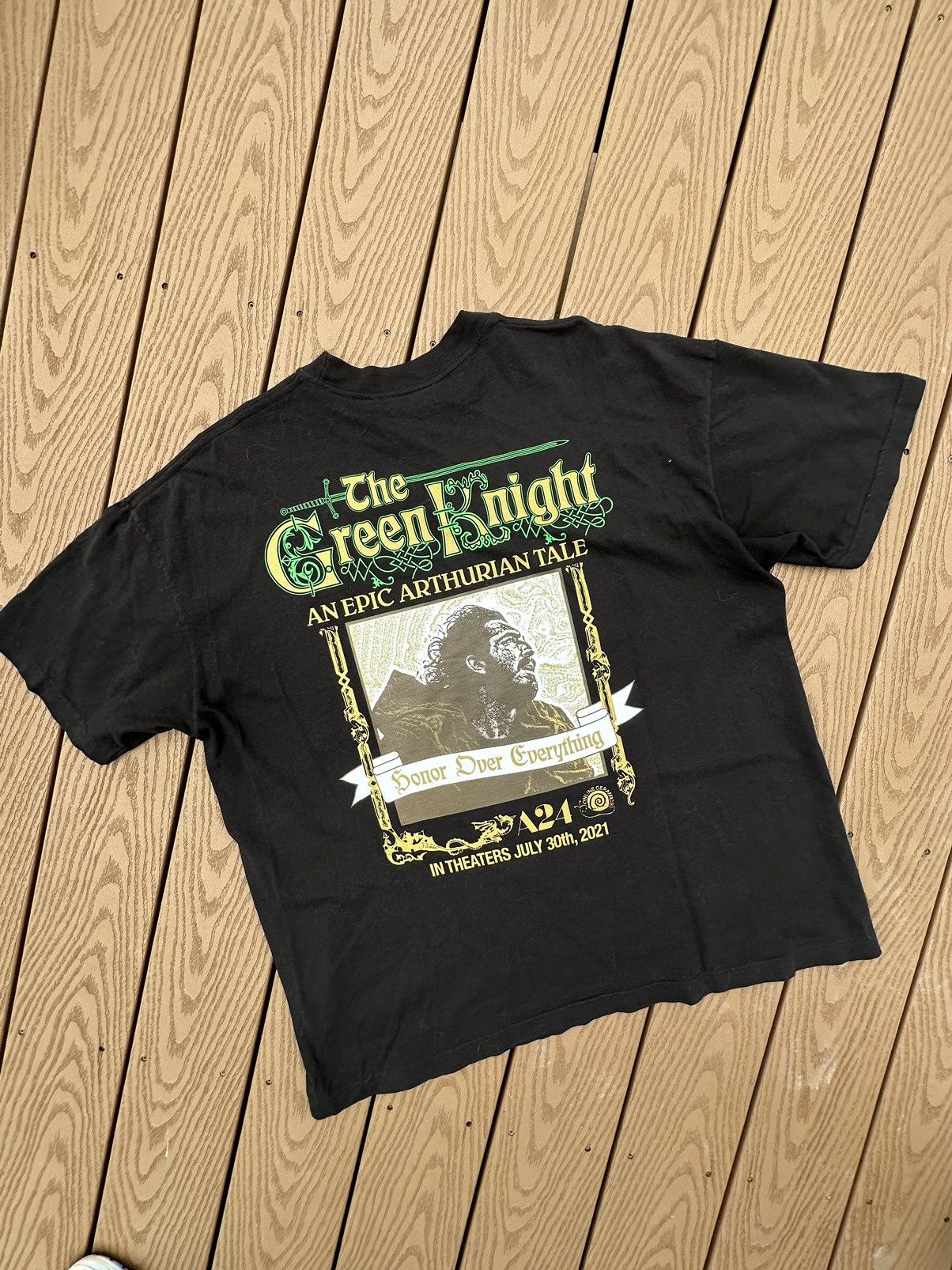 image of Xl - Online Ceramics ‘Green Knight’ A24 Collab Tee in Black, Men's