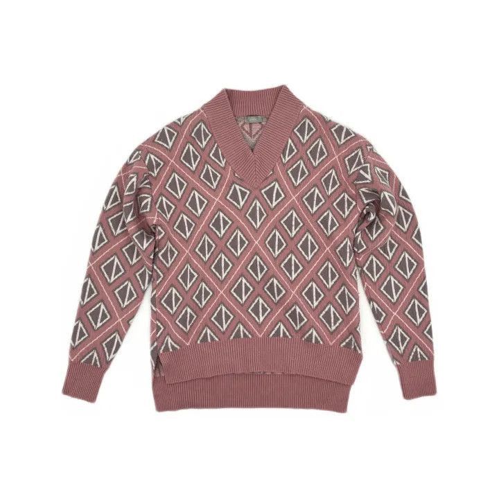 Dior Dior Dior Pink Diamond Pattern Wool Sweater 0079-2507 Size US S / EU 44-46 / 1 - 2 Thumbnail
