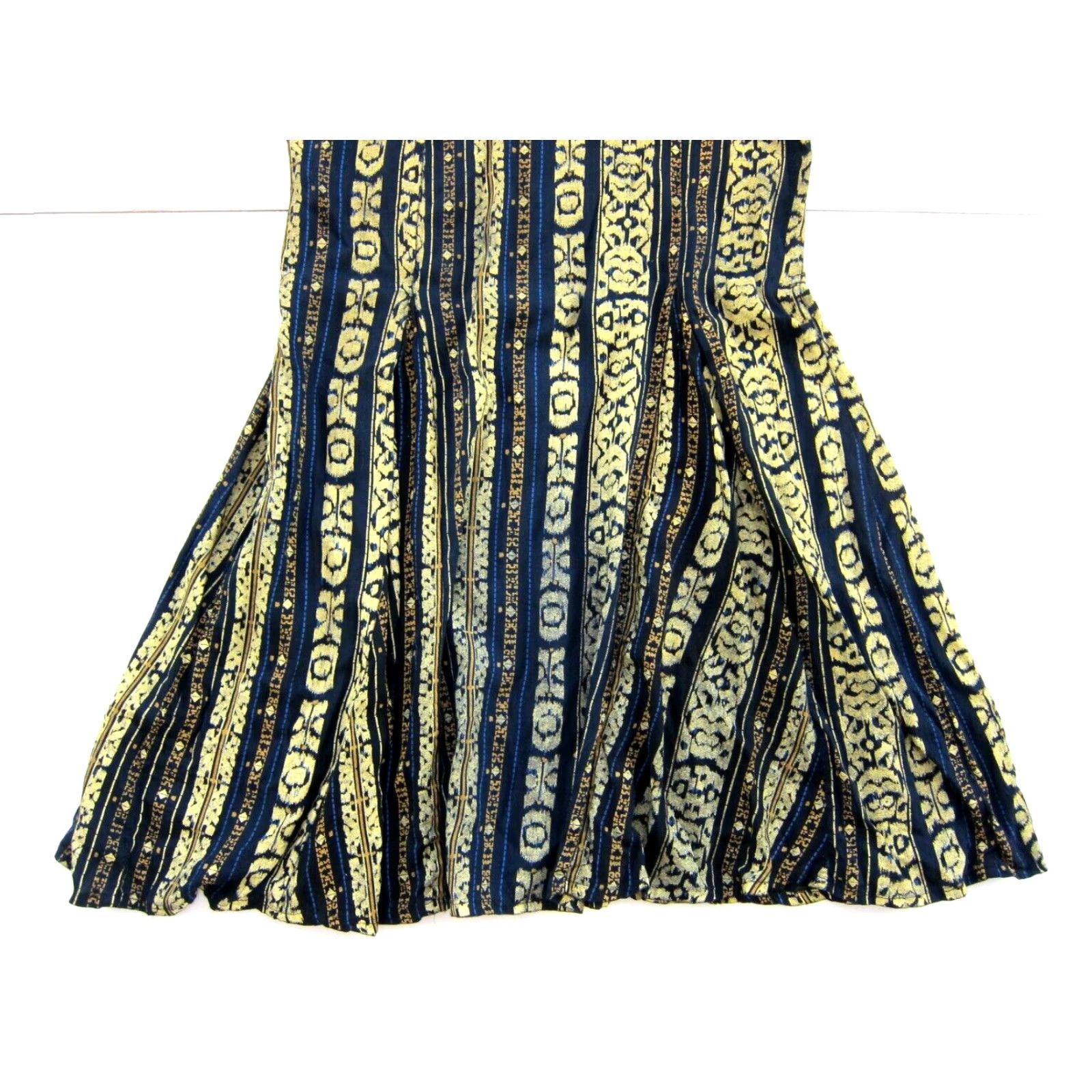 Vintage VINTAGE Sari Ayu Collection Bali 100% Cotton Black Blue Gold Tank Dress Small Sun Maxi Dress Women? Size S / US 4 / IT 40 - 6 Thumbnail