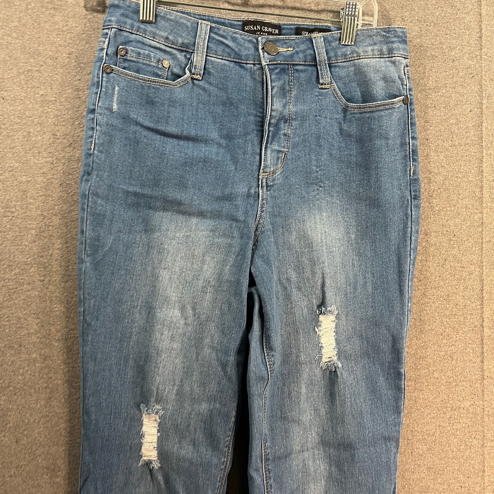 Other Susan Graver Regular Straight Leg Distressed Ankle Jean Size 28" / US 6 / IT 42 - 6 Thumbnail