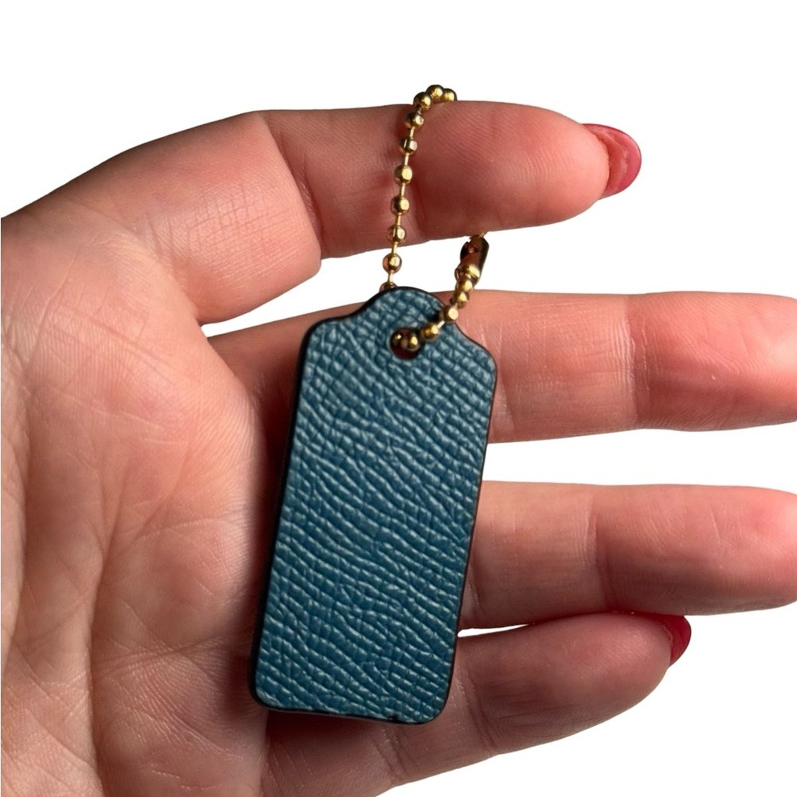 Coach Coach Hang Tag Bag Charm Python Embossed Stone Blue Leather Size ONE SIZE - 3 Thumbnail