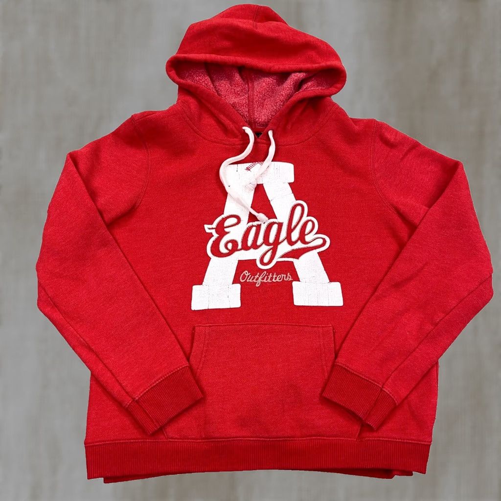 American Eagle Outfitters VINTAGE American Eagle Outfitters Hoodie Women M Red Pullover Sweatshirt 2000s Size M / US 6-8 / IT 42-44 - 1 Thumbnail