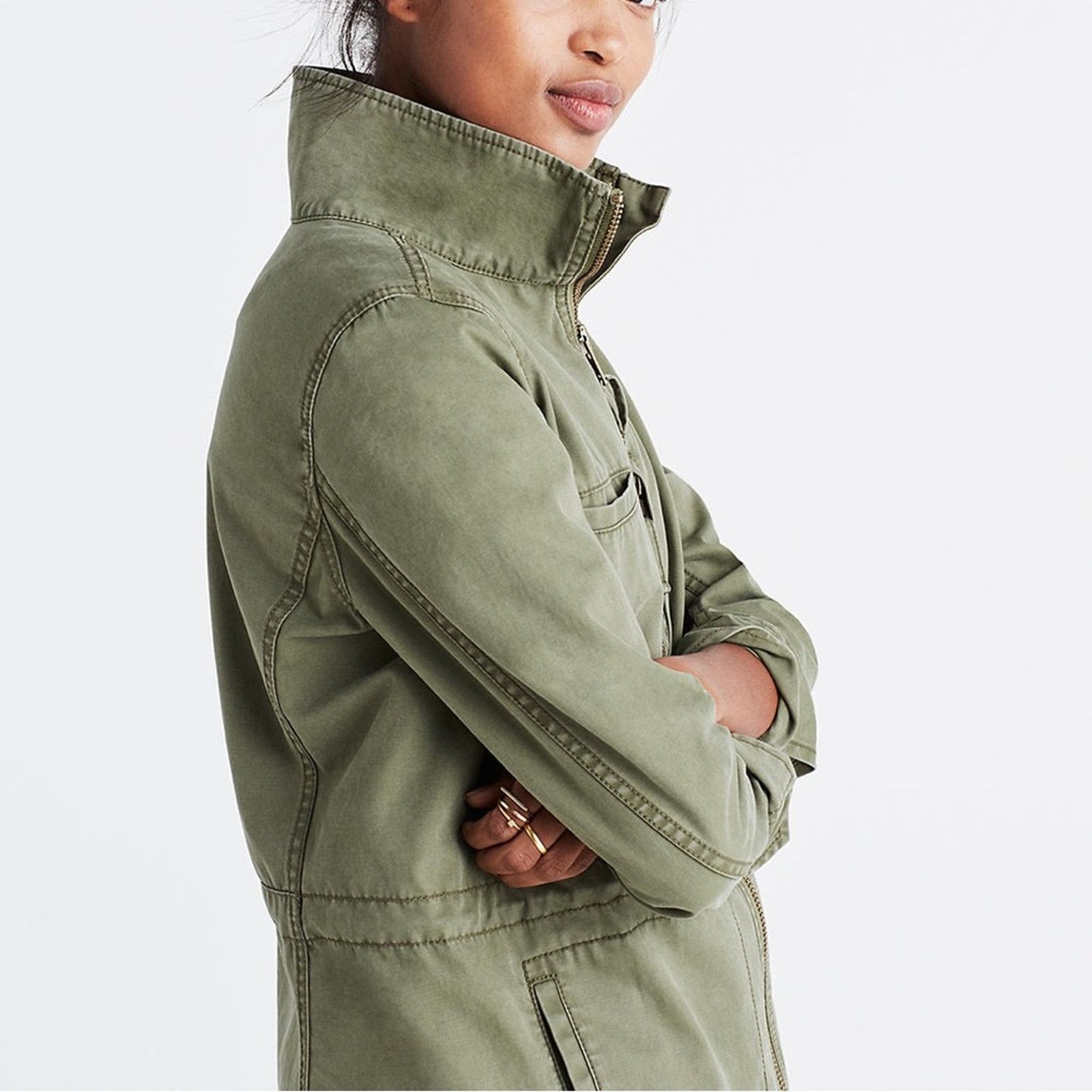 Madewell Madewell Olive Green Utility Cargo Fleet Jacket XS Size XS / US 0-2 / IT 36-38 - 3 Thumbnail