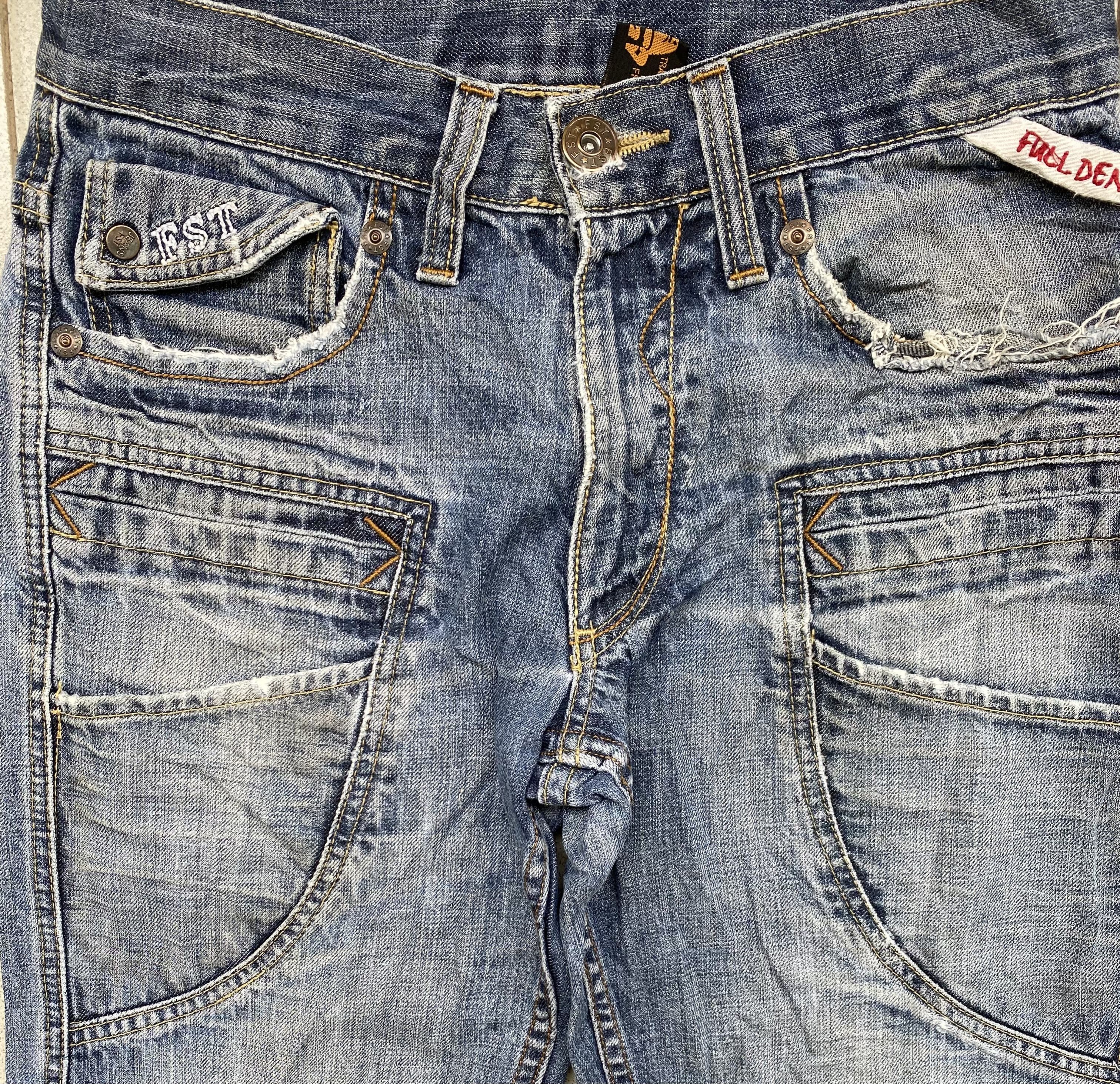 If Six Was Nine × Japanese Brand Distressed Full Denim Multipocket Bush Pants Cargo Jeans Size US 30 / EU 46 - 5 Thumbnail