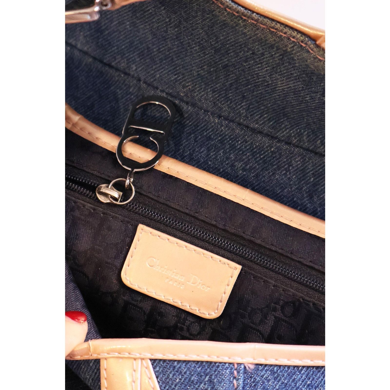 Dior RARE Christian Dior Blue Denim Saddle Bag Size ONE SIZE - 9 Thumbnail