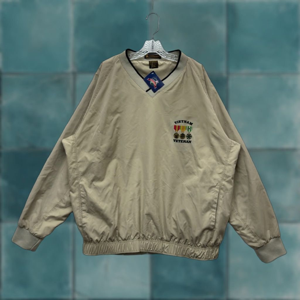 Vintage VINTAGE NEW DEADSTOCK Vietnam Veteran Army Sweatshirt XL Beige Windbreaker Pullover Size US XL / EU 56 / 4 - 1 Thumbnail