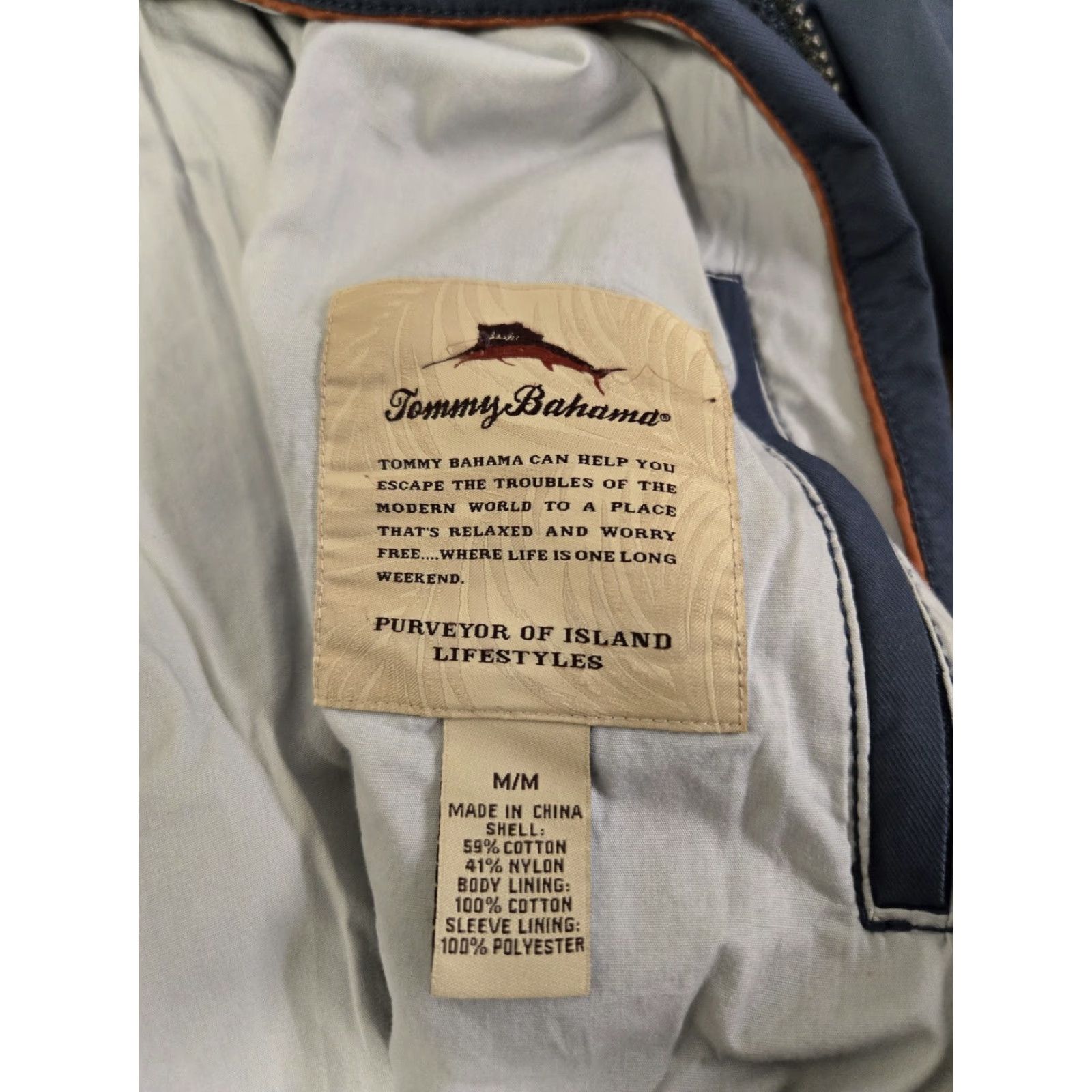 Tommy Bahama Tommy Bahama Jacket Mens Medium Full Zip Lightweight Windbreaker Nylon Pockets Blue Size US M / EU 48-50 / 2 - 5 Thumbnail
