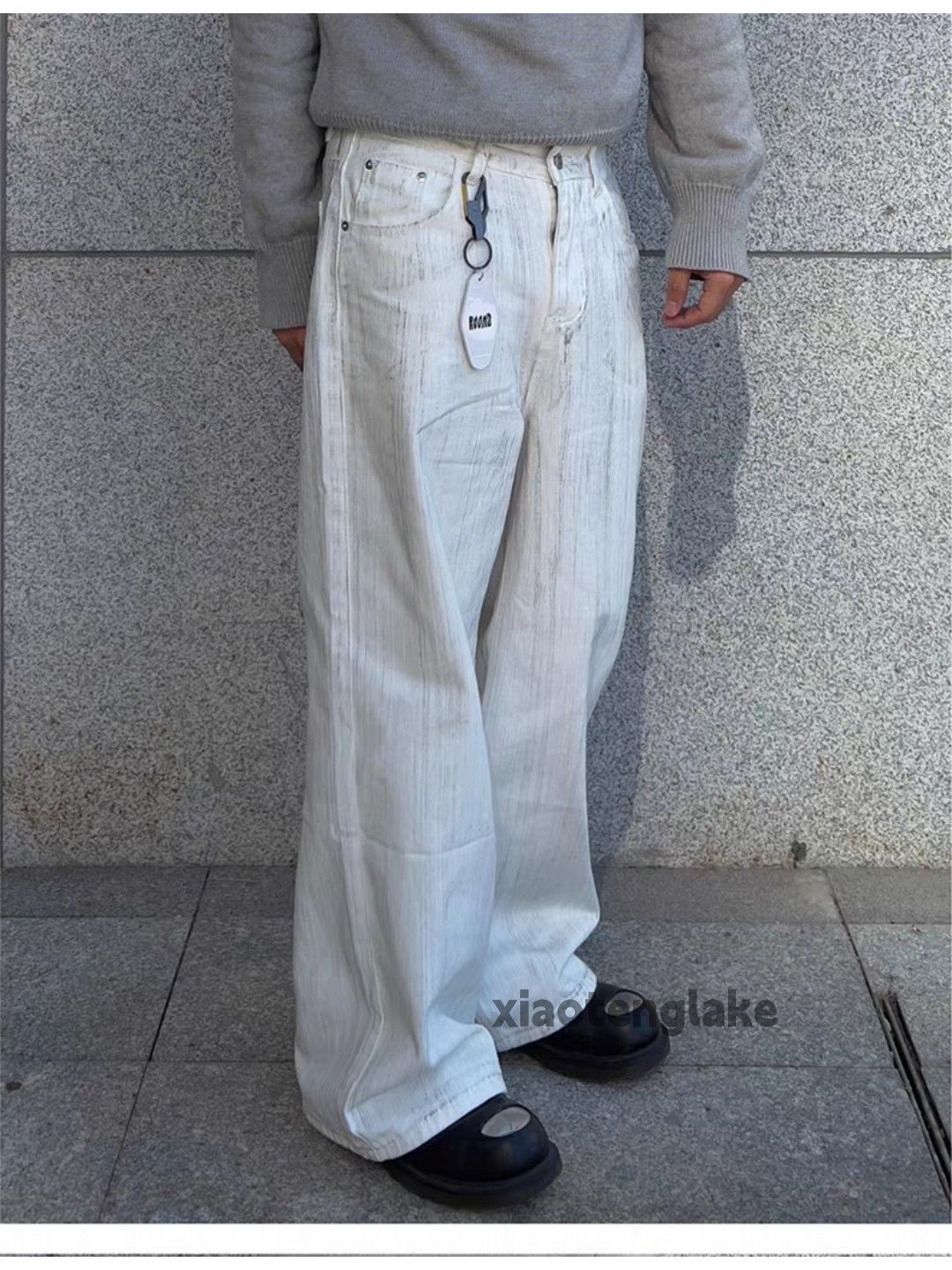 Japanese Brand Xz vintage loose baggy Stain flared hiphop yuppie jeans Size US 30 / EU 46 - 8 Thumbnail