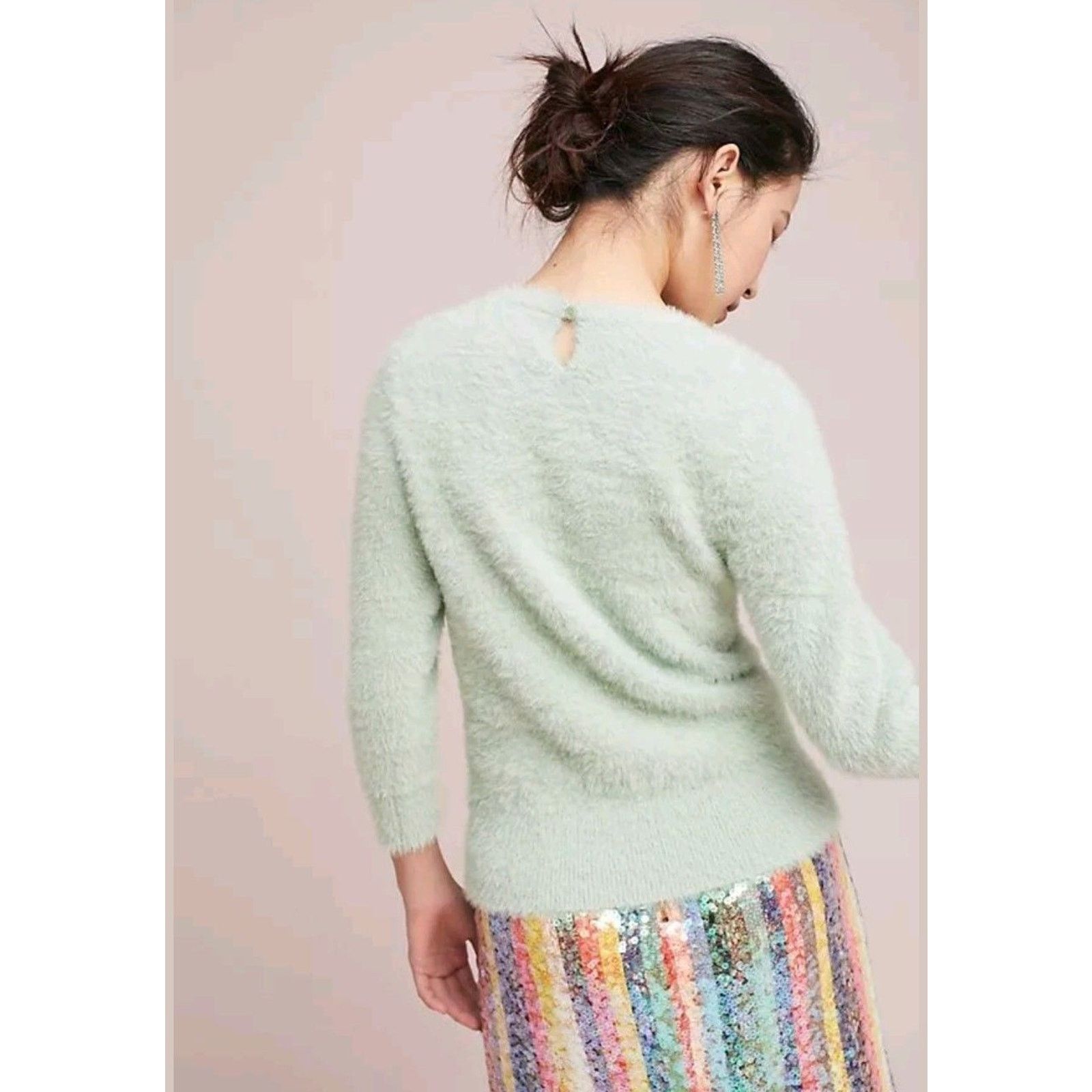 Anthropologie New Anthropologie Aubade Fuzzy Pullover Sweater Rosie Neira Size XS / US 0-2 / IT 36-38 - 3 Thumbnail