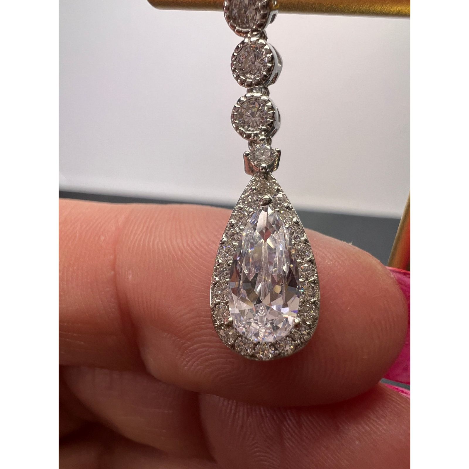 Other Teardrop CZ sterling silver dangle earrings Size ONE SIZE - 4 Thumbnail