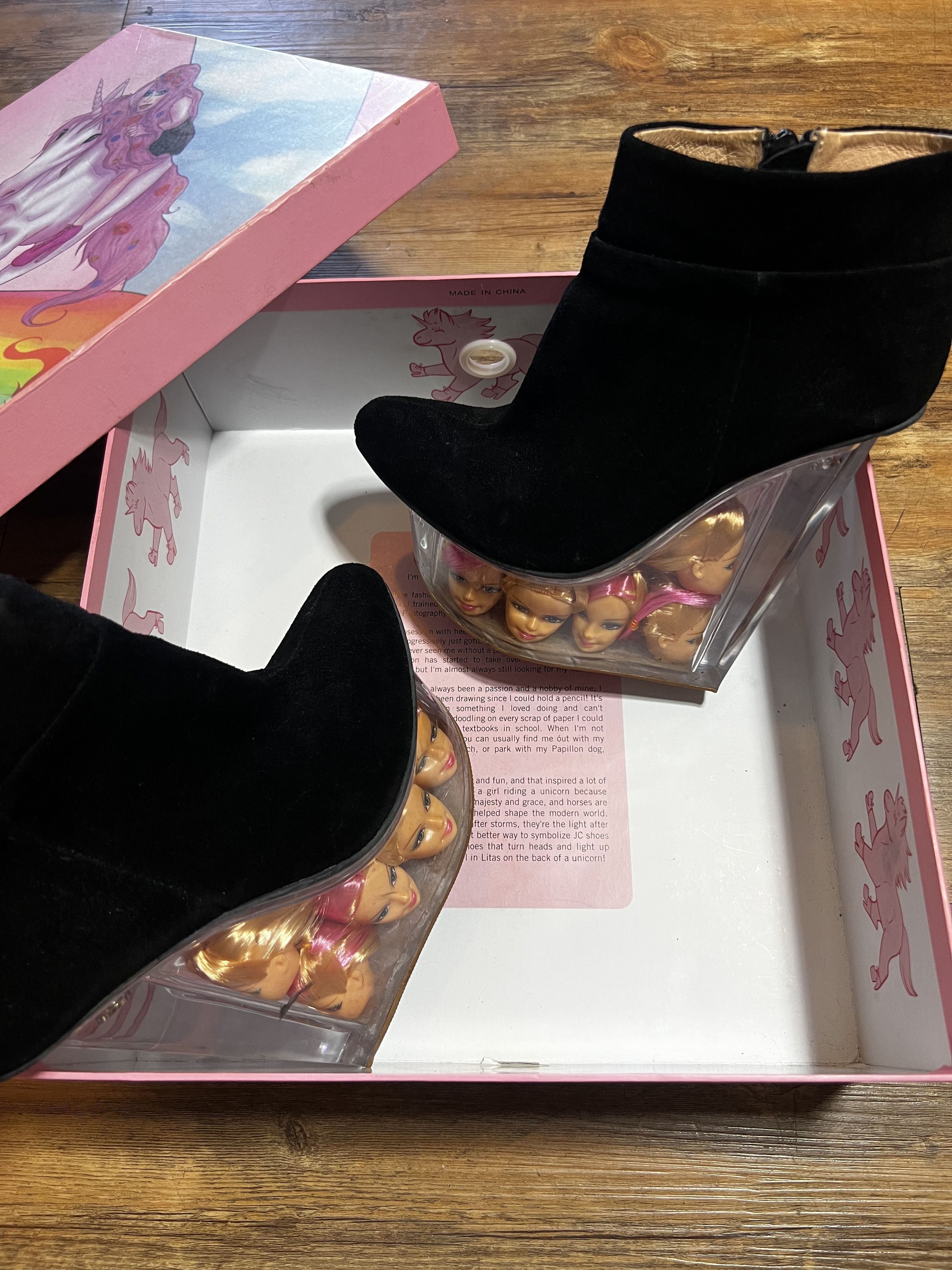 Jeffrey Campbell RARE Deadstock Jeffery Campbell ICY Barbie Head Suede Boots Size US 7.5 / IT 37.5 - 4 Thumbnail
