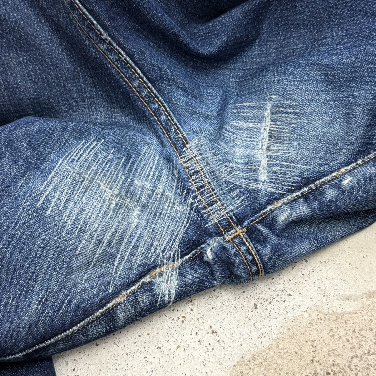 Levi's Levis 569 Big E Distressed Repaired Stretch Denim Pants Size US 35 - 15 Thumbnail