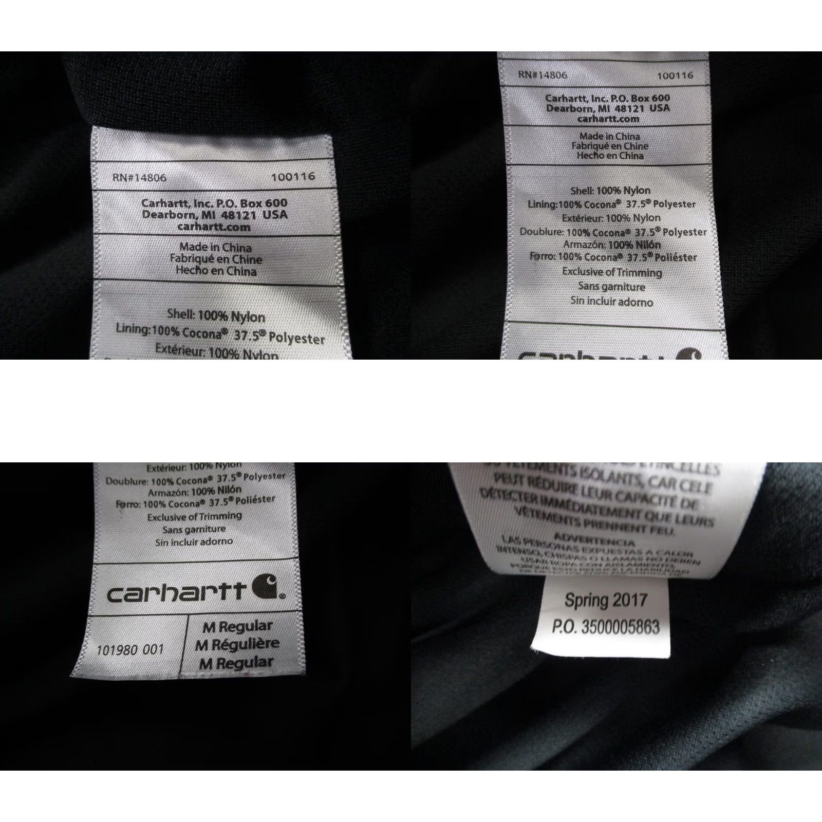 Carhartt Carhartt Jacket Mens M Black Nylon Full Zip Windbreaker Waterproof Lightweight 101980 001 Size US M / EU 48-50 / 2 - 8 Thumbnail