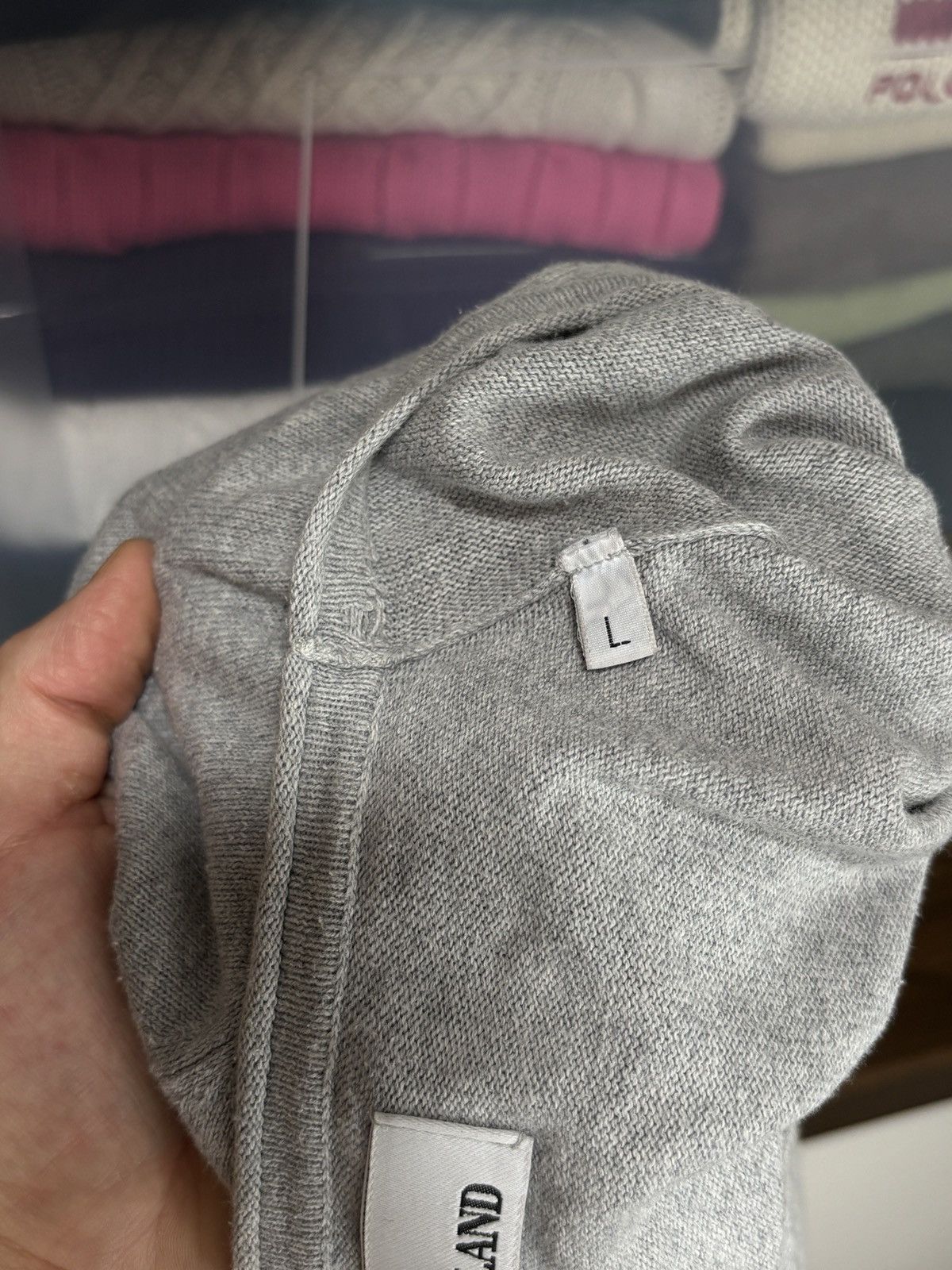 Stone Island Stone Island Vintage Grey Long Sleeve Thin Cotton Sweater Size US L / EU 52-54 / 3 - 11 Thumbnail