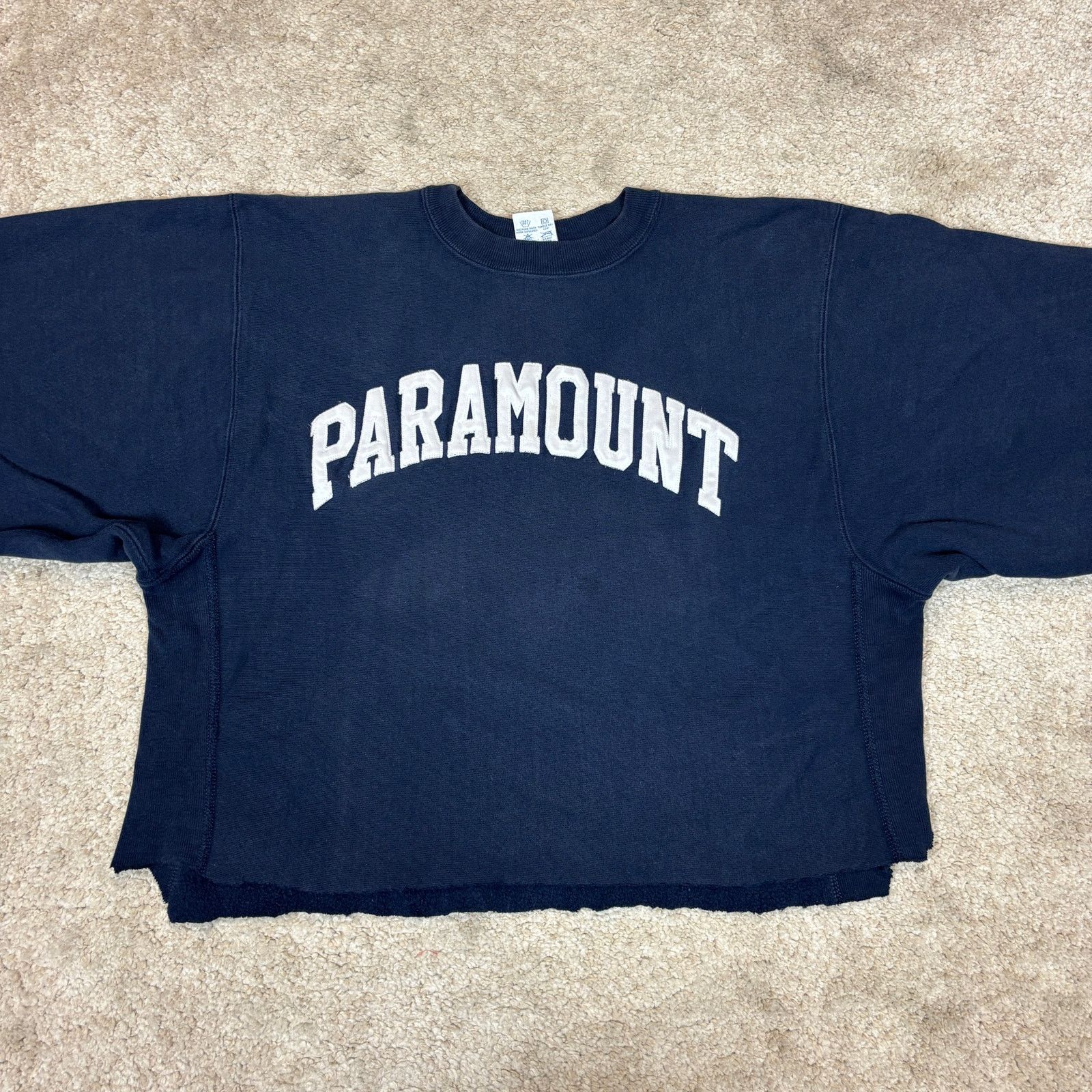 Champion × Vintage VTG 90s Champion Reverse Weave Paramount Crop Sweatshirt XL Size XL / US 12-14 / IT 48-50 - 2 Thumbnail