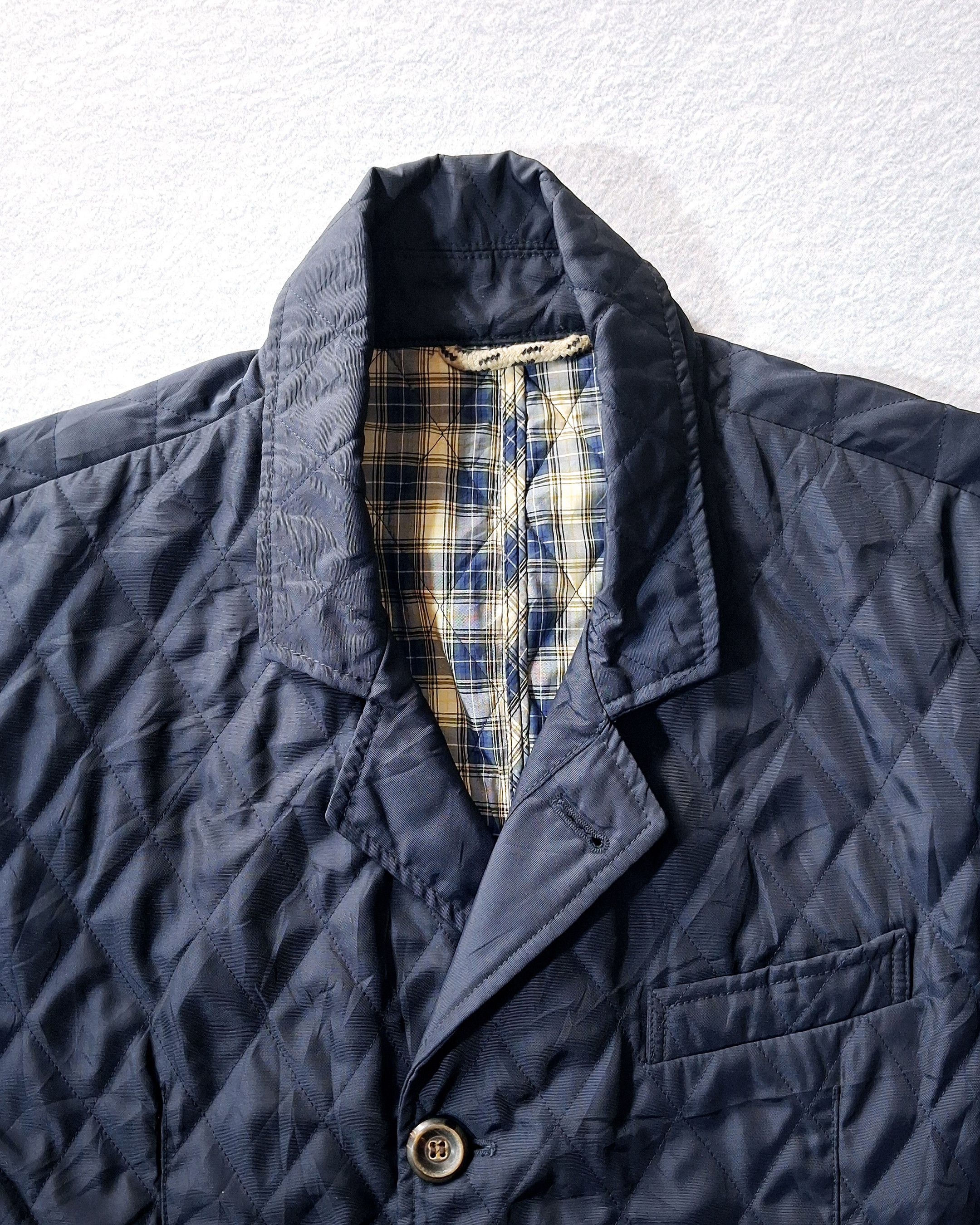 Vintage SERGE BLACO QUILTED JACKET WITH BROWN SUEDE ELBOW PATCHES Size US XL / EU 56 / 4 - 3 Thumbnail