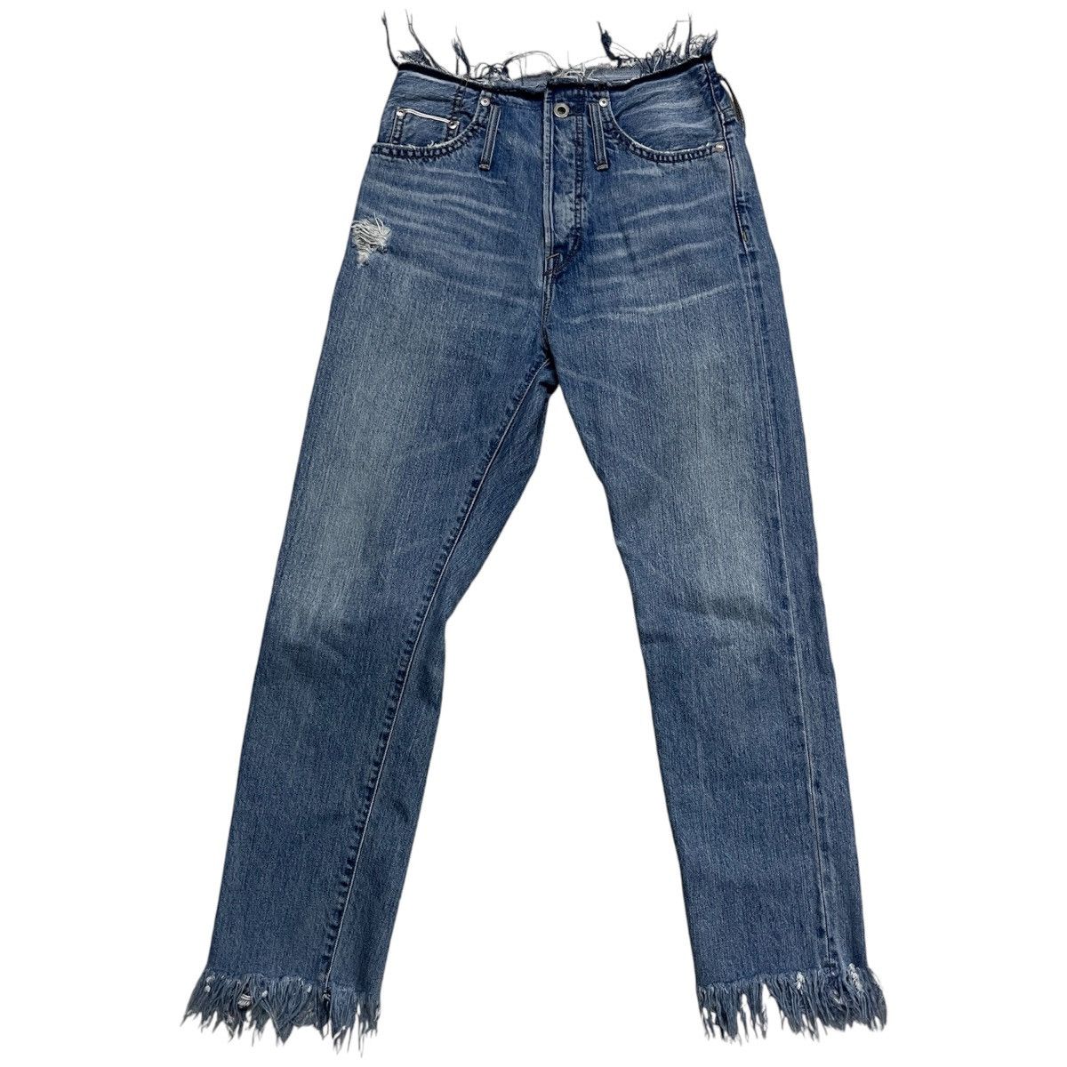 If Six Was Nine × Japanese Brand × Le Grande Bleu (L.G.B.) G.o.a Nimes Raw Cut Selvedge Jeans Size 29" - 2 Thumbnail
