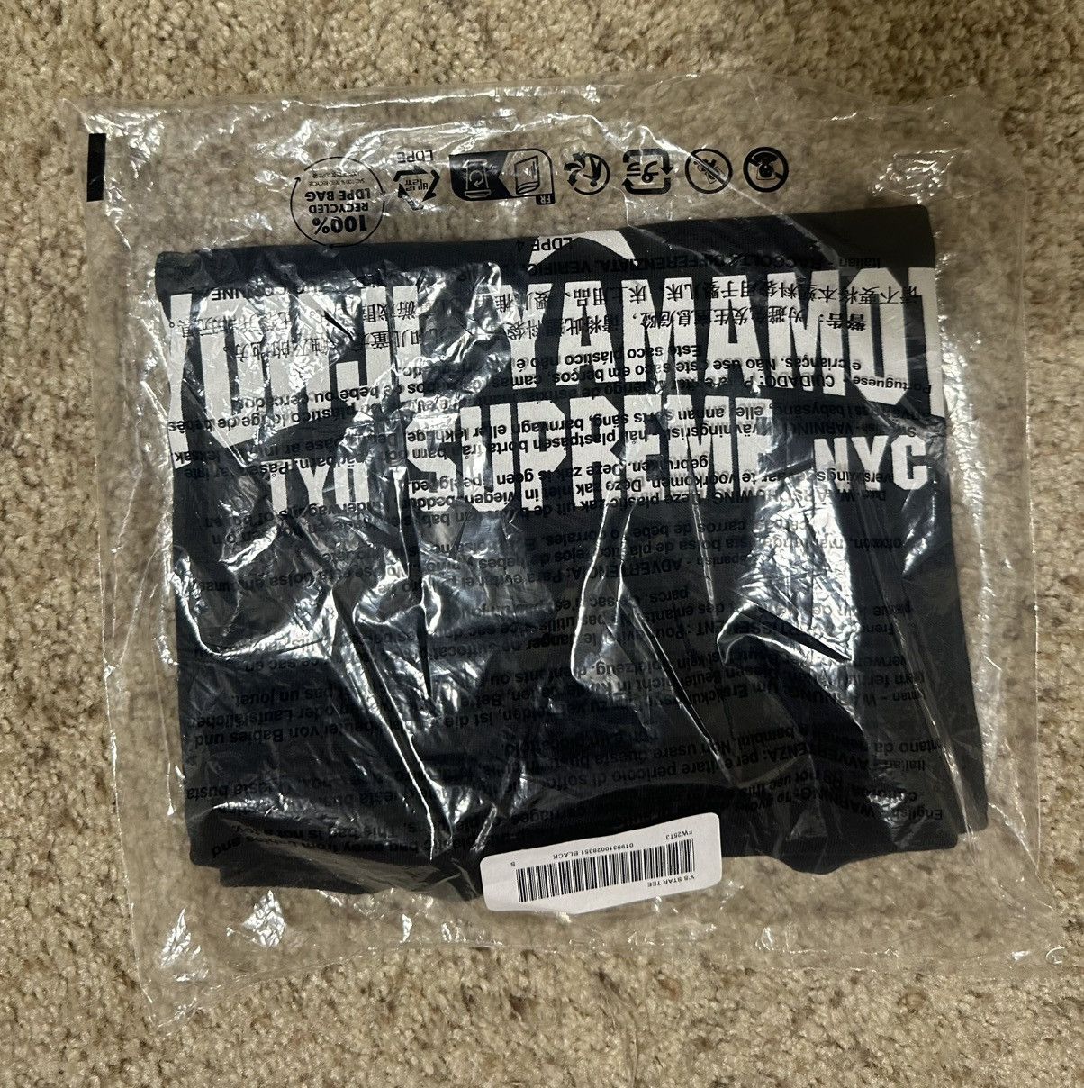 Supreme × Yohji Yamamoto SUPREME YOHJI YAMAMOTO TEE BLACK SIZE SMALL BRAND NEW Size US S / EU 44-46 / 1 - 1 Thumbnail