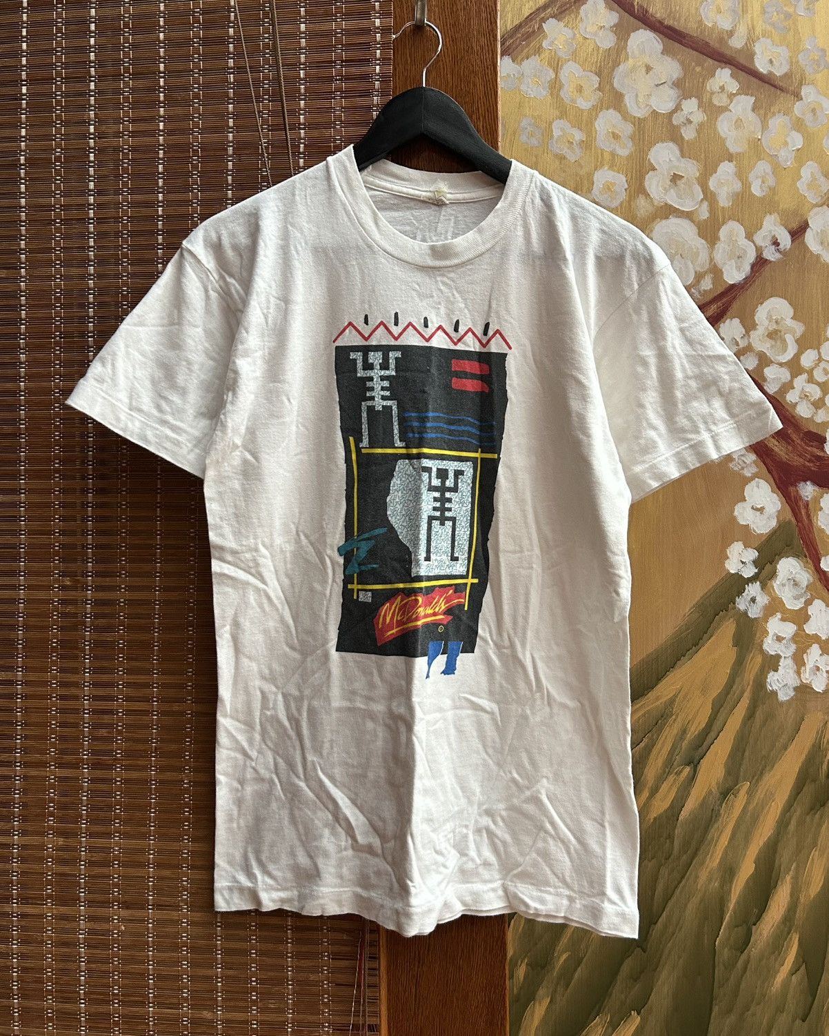 Vintage 80’s McDonalds Native Tribal Aztec Print Tee Single Stitch Size US M / EU 48-50 / 2 - 1 Thumbnail