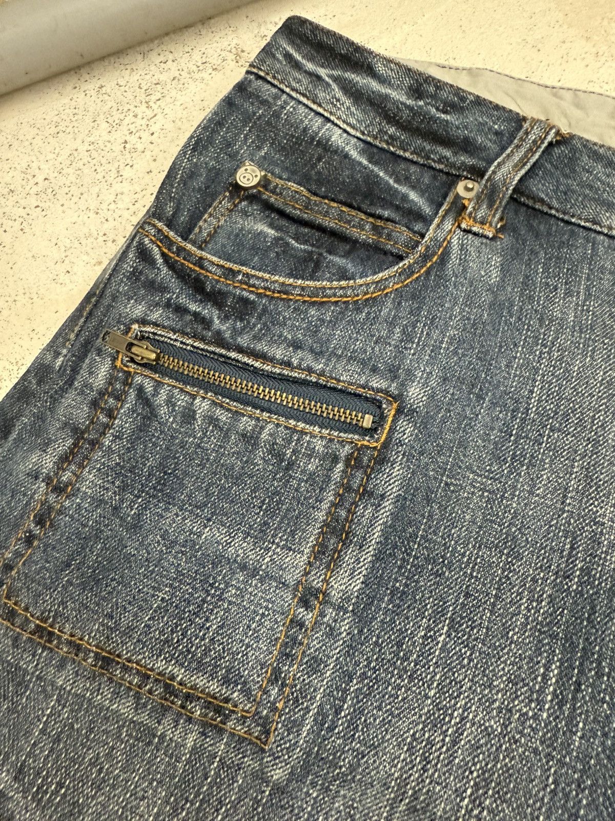 DrunknMunky × Japanese Brand Y2K Drug Store Japan Patchwork Cut & Sew Denim Pants Size US 32 / EU 48 - 10 Thumbnail