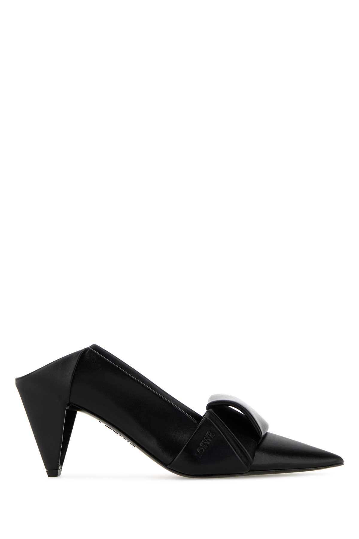 Loewe Black Leather Origami Mules Size US 6 / IT 36 - 1 Thumbnail