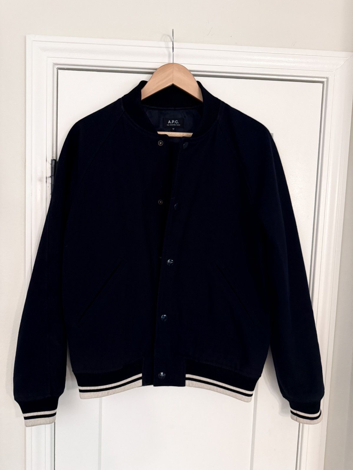 A.P.C. A.P.C. Navy Varsity Jacket Size US M / EU 48-50 / 2 - 1 Thumbnail