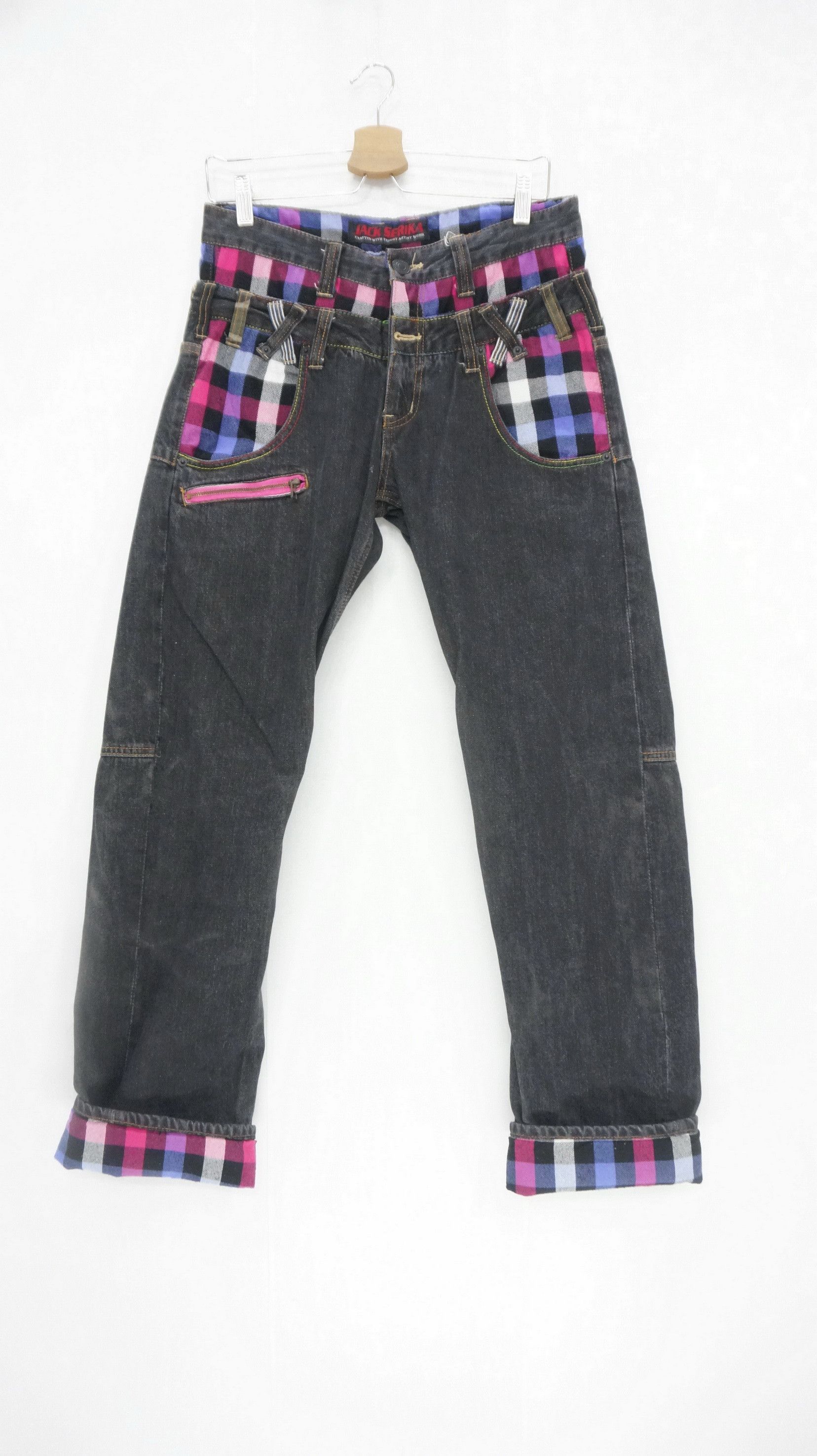 Japanese Brand Vintage Jack Serika Double Waist Black Jeans Size US 30 / EU 46 - 1 Thumbnail