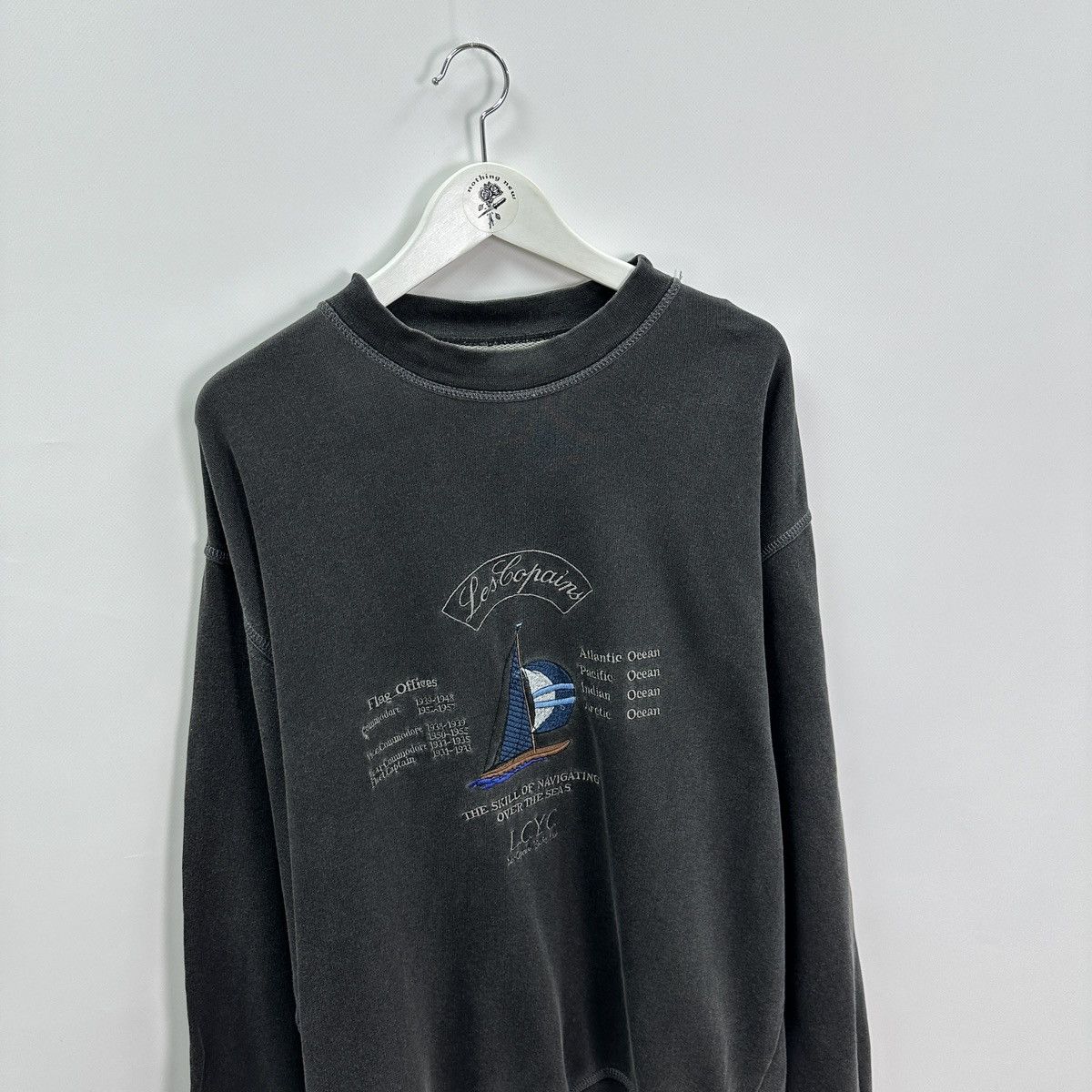 Vintage Vintage 90s Les Copains Washed Embroidered sweatshirt Italy Size US XL / EU 56 / 4 - 3 Thumbnail