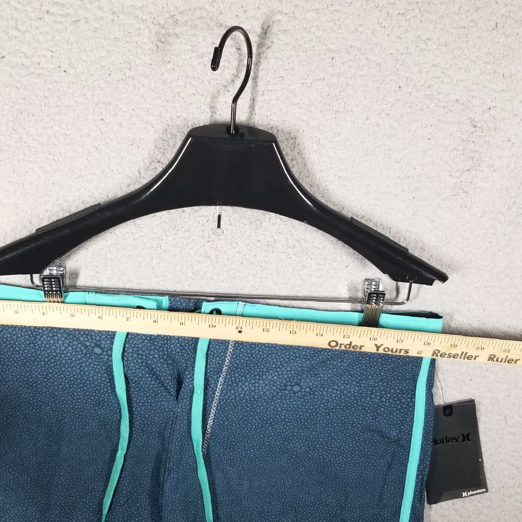 Hurley VINTAGE Hurley Mens Boardshorts 34 Washed Teal 20" Stingray Quick Dry Drawstring Beach 90s Mens Size US 34 / EU 50 - 4 Thumbnail