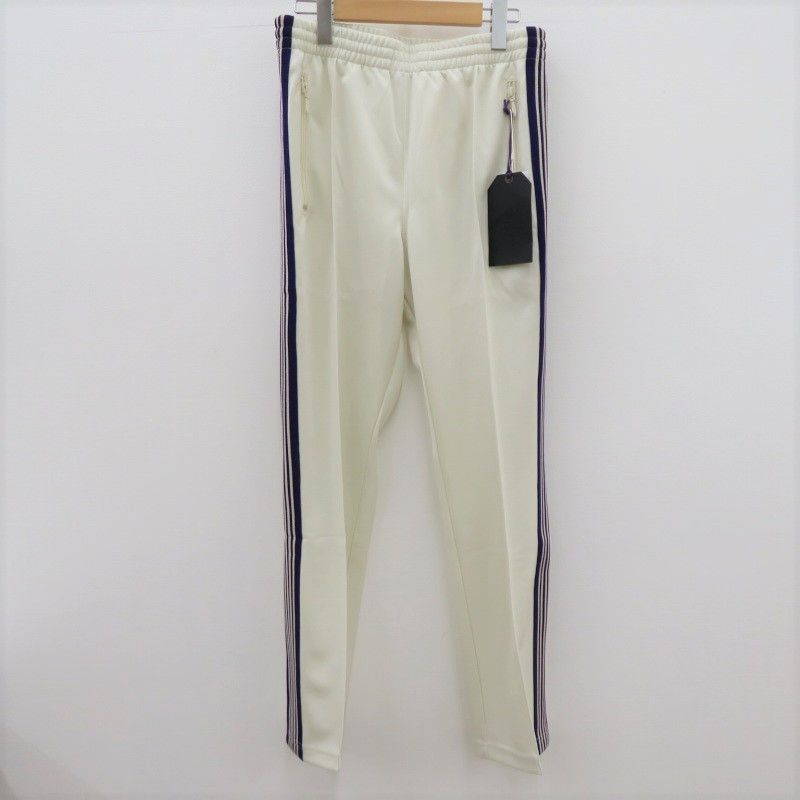 Sweatpant Track Pant - Poly Smooth Pocket Zip White