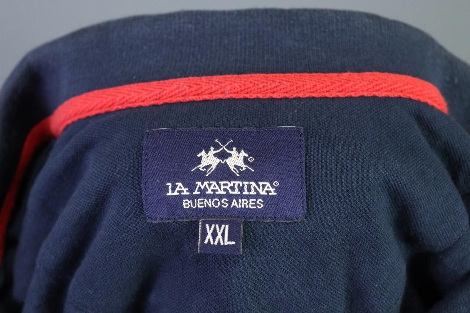 La Martina La Martina Navy Cotton Collared Popover Polo Shirt Size 2XL Size US XXL / EU 58 / 5 - 10 Thumbnail