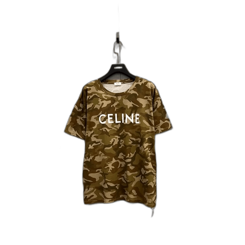 Celine Celine Camouflage Logo Print Short Sleeve TShirt Size US XL / EU 56 / 4 - 1 Thumbnail