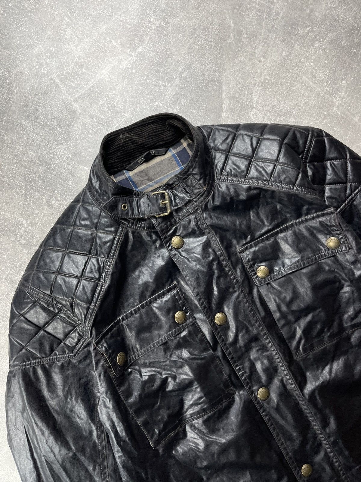 Belstaff Belstaff Waxed Cotton Quilted Biker Motorcycle Jacket Black Size US L / EU 52-54 / 3 - 7 Thumbnail
