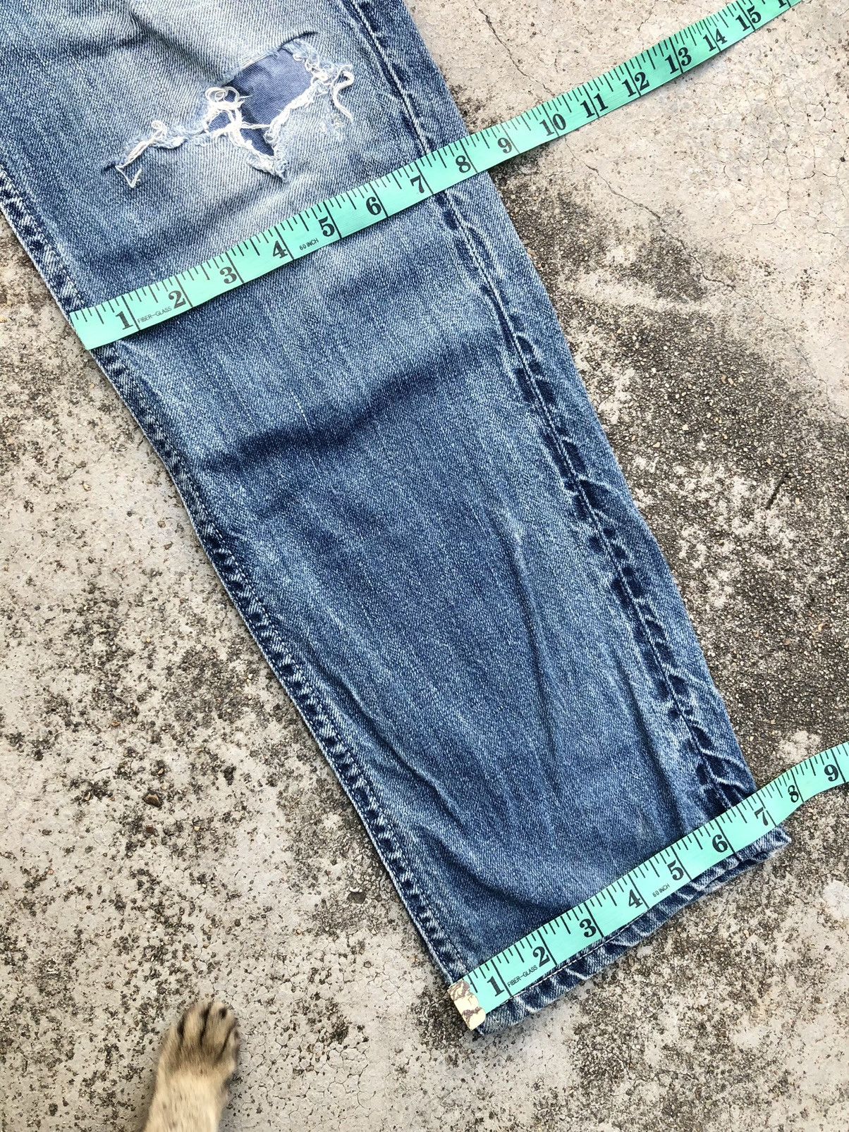 Johnbull SELVEDGE BUCKLE BACK DISTRESSED DENIM Size US 30 / EU 46 - 13 Thumbnail