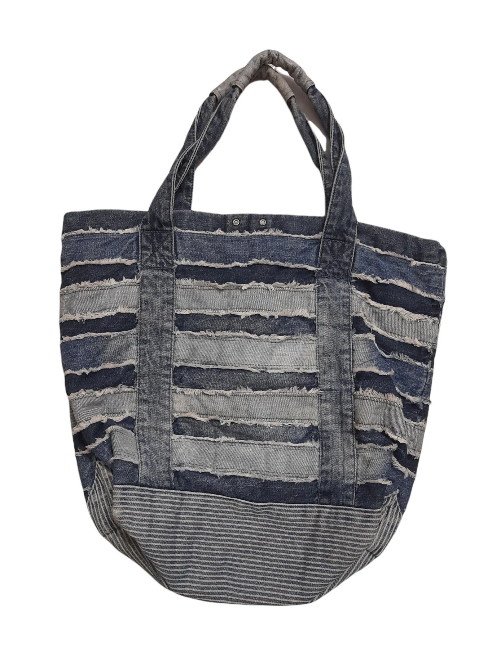 Japanese Brand Bay Flow Japan Flag Denim Tote Bag (D712) Size ONE SIZE - 3 Thumbnail