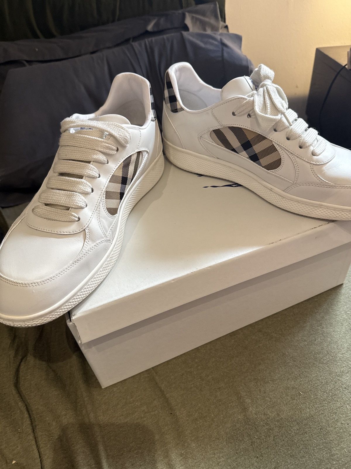 Burberry Burberry leather and check terrace sneakers Size US 12 / EU 45 - 5 Thumbnail