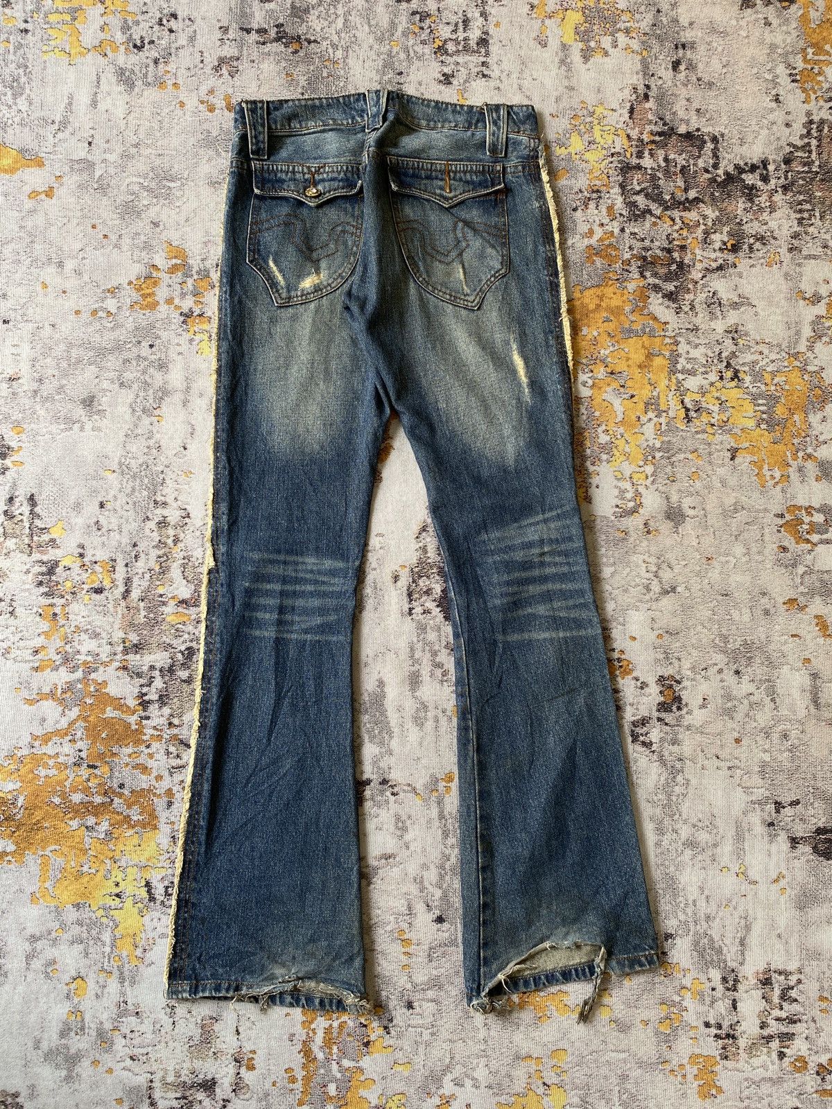 Japanese Brand Philodox Distressed Flare Denim Size US 31 - 2 Thumbnail