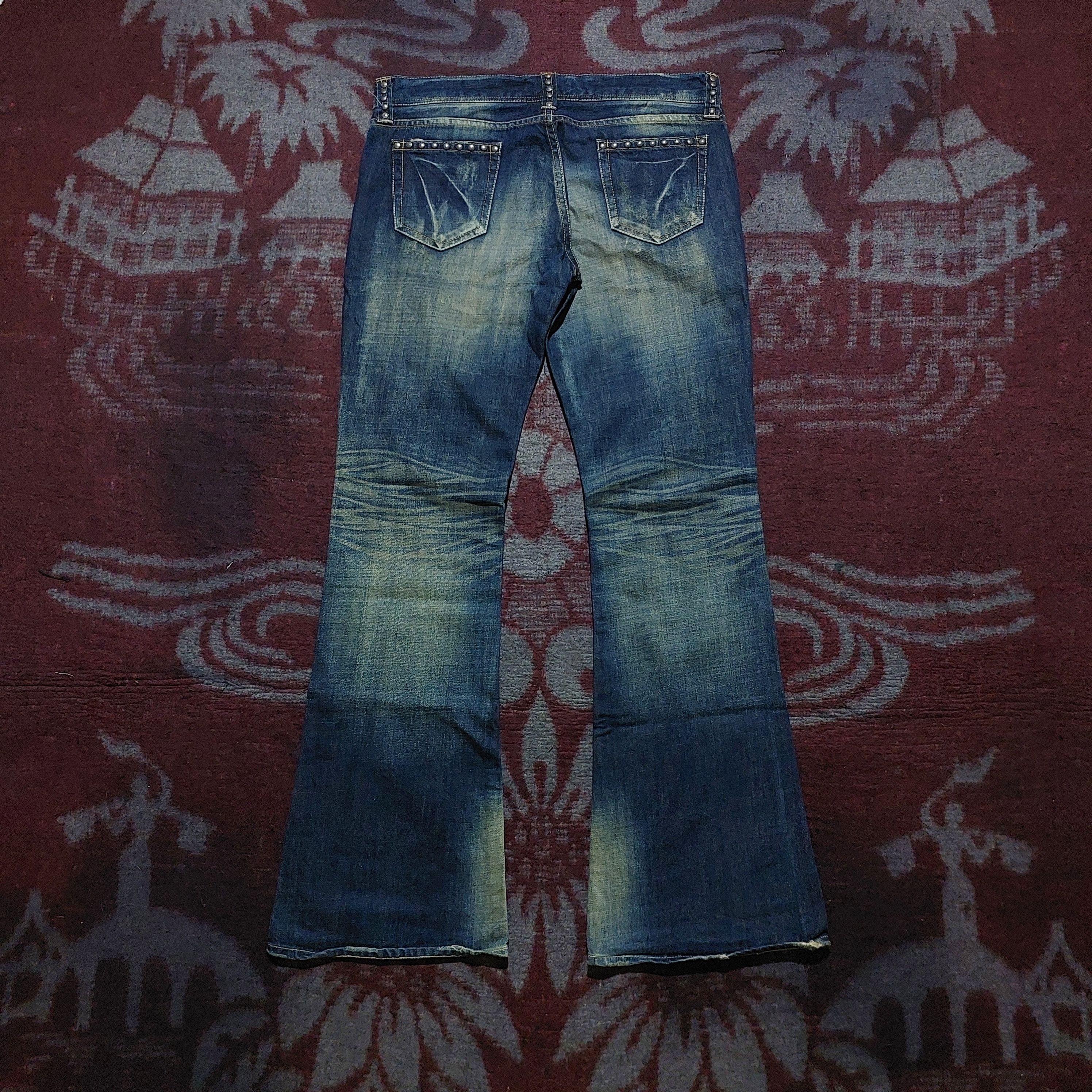 GOA Vanquish studded ripped flared blue denim Size US 36 / EU 52 - 2 Thumbnail