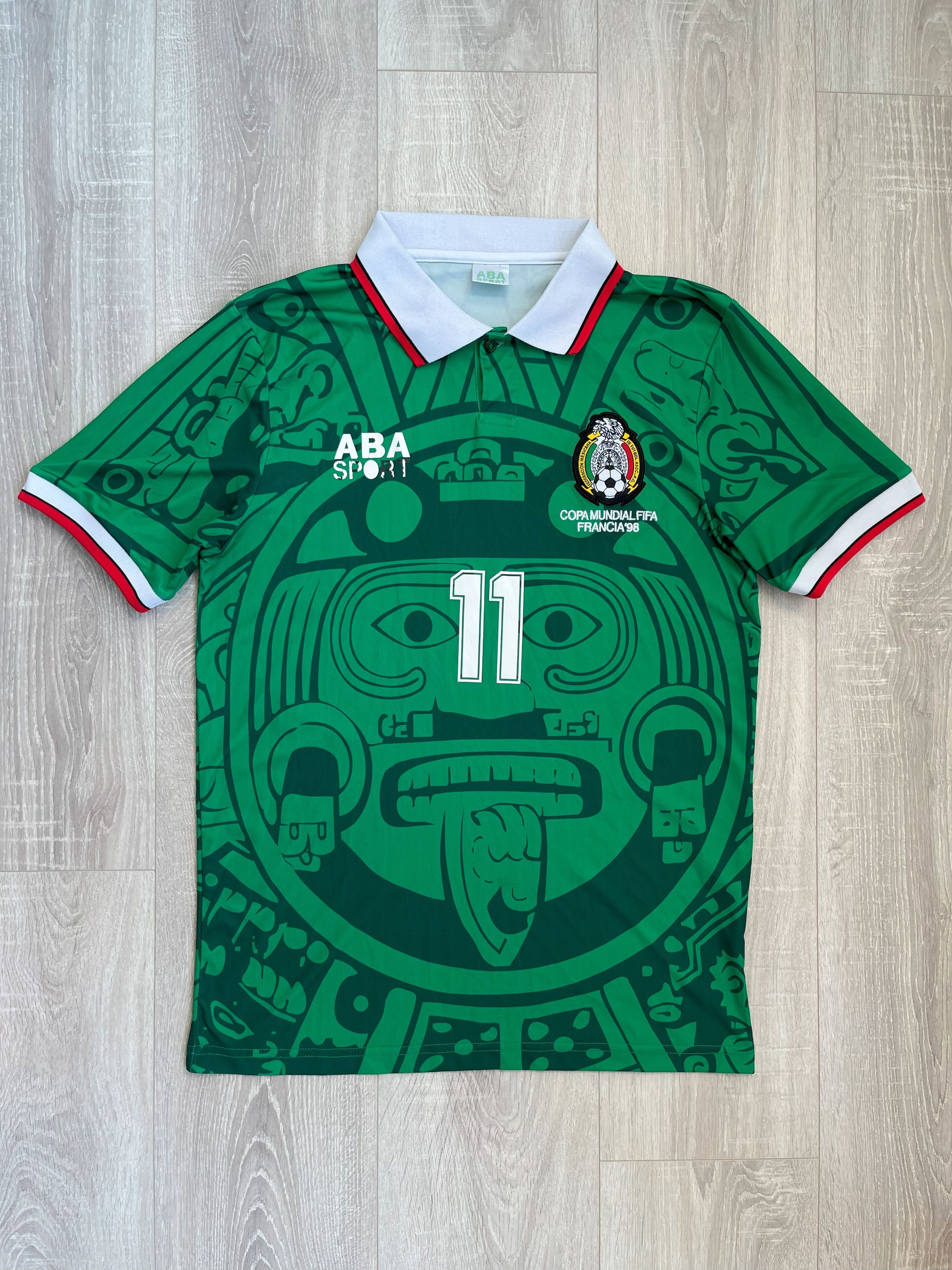Vintage Mexico 1998 World Cup Jersey Actec Match Version #11 Blanco
