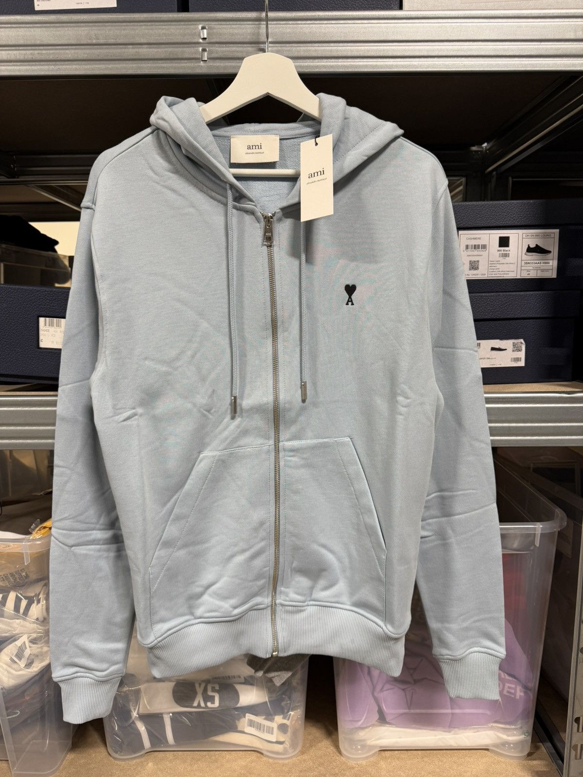 AMI Ami Paris Zip Logo Hoodie NEW Size US L / EU 52-54 / 3 - 1 Thumbnail