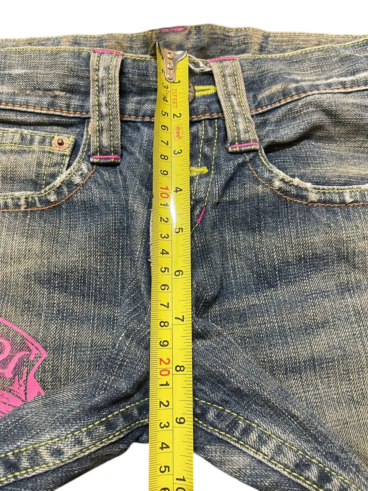 Hysteric Glamour Vintage Japanese Brand Mud Style Wash Distress Loose Jeans Size US 30 / EU 46 - 15 Thumbnail