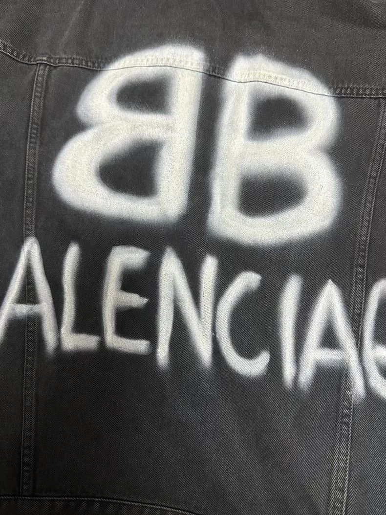 Balenciaga Balenciaga Painted Luminous Double B Denim Jacket 2502-Next Size US XS / EU 42 / 0 - 3 Thumbnail