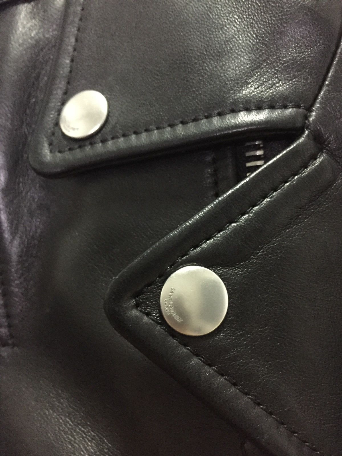Saint Laurent Paris FW17 Saint Laurent Leather Biker Jacket With YSL Patches Size S / US 4 / IT 40 - 5 Thumbnail