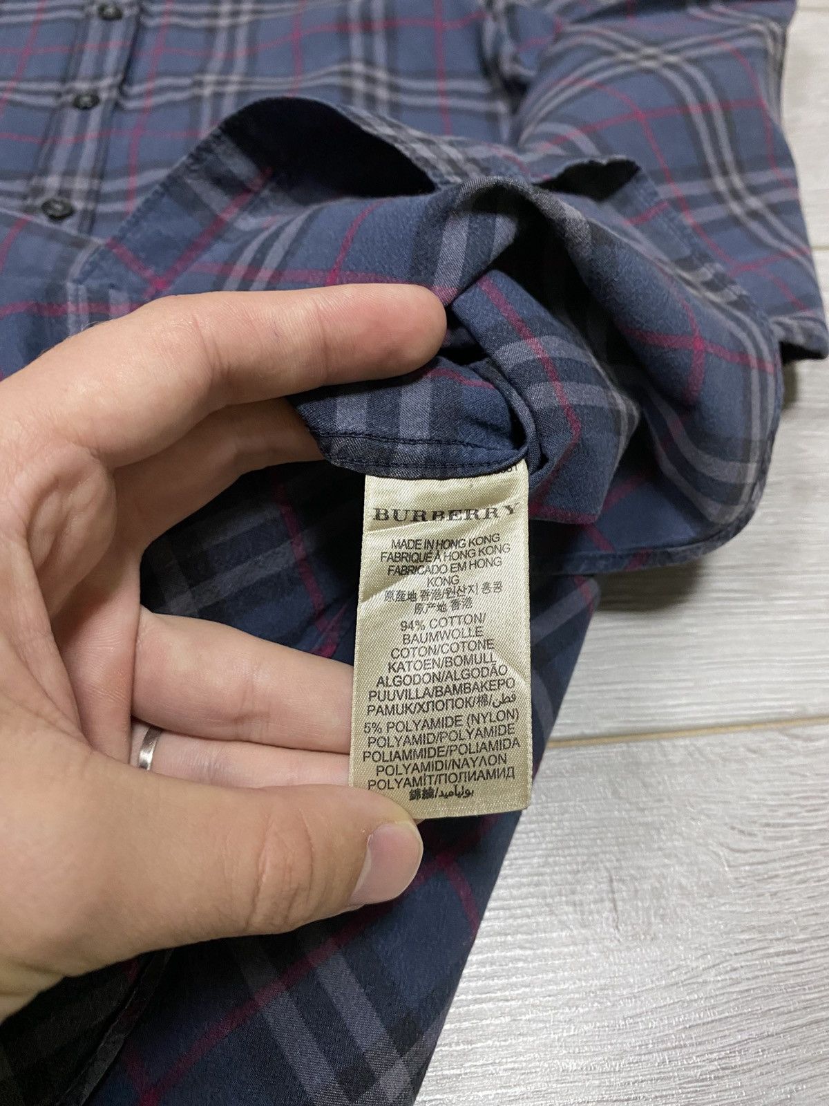 Burberry Burberry Brit shirt nova check dark blue overprint vintage Size US XL / EU 56 / 4 - 7 Thumbnail