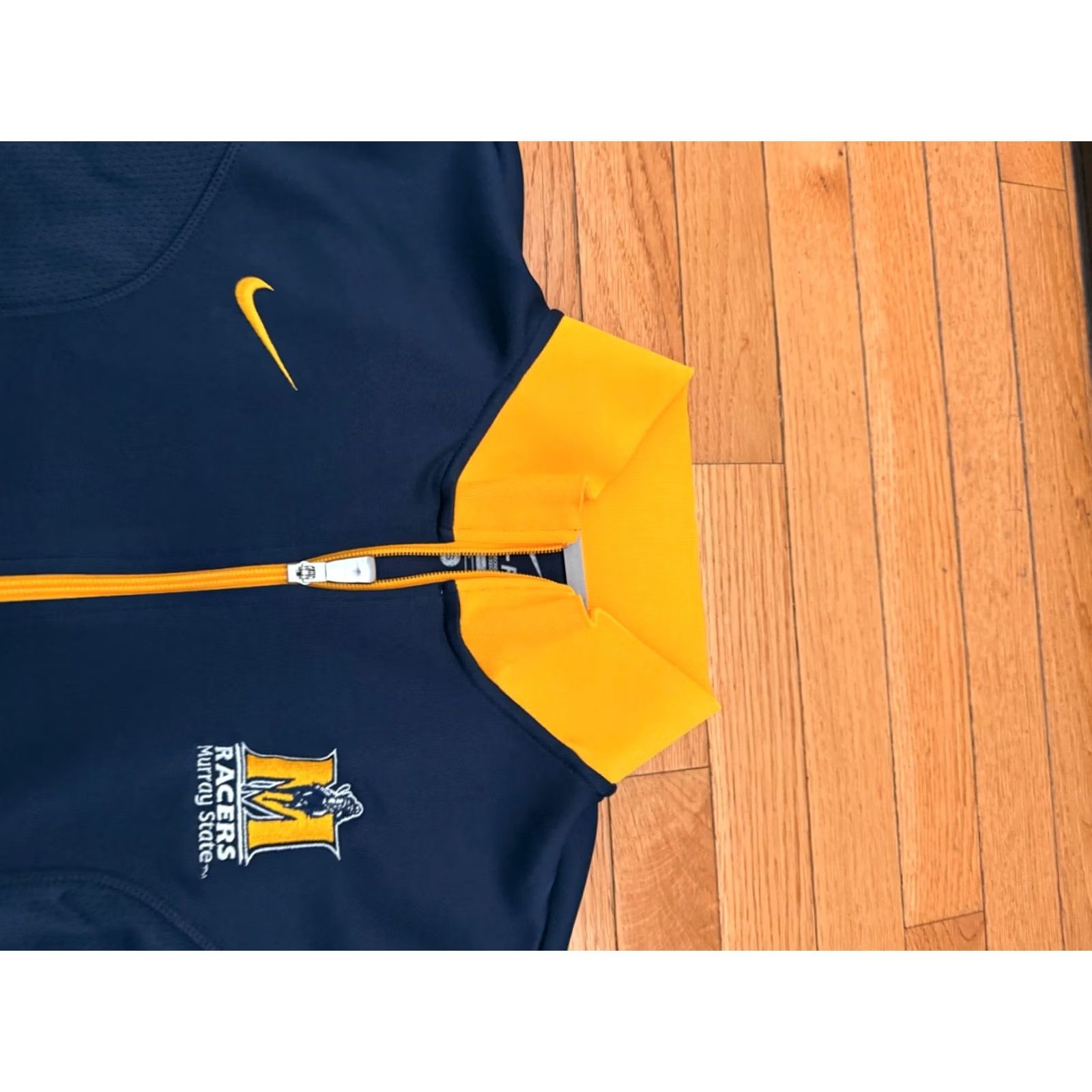 Nike VINTAGE Nike Murray State Racers Track Jacket Zip Blue Mens Small Hooded? Size US L / EU 52-54 / 3 - 3 Thumbnail