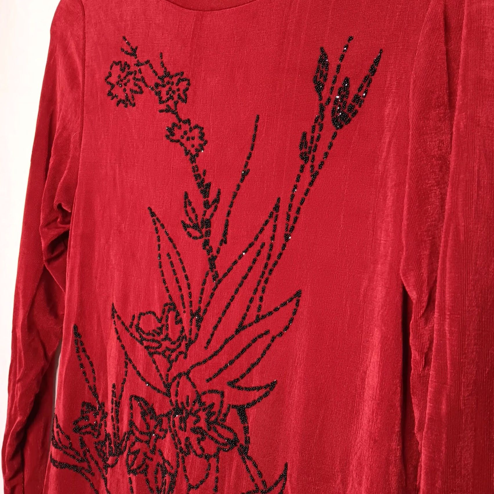Vintage VINTAGE R.J. Collection Chelsea Rousso Women's Outfit Set Size 8 Red Beaded 2-Piece Pants and Top Fall Winter Reg Size M / US 6-8 / IT 42-44 - 6 Thumbnail