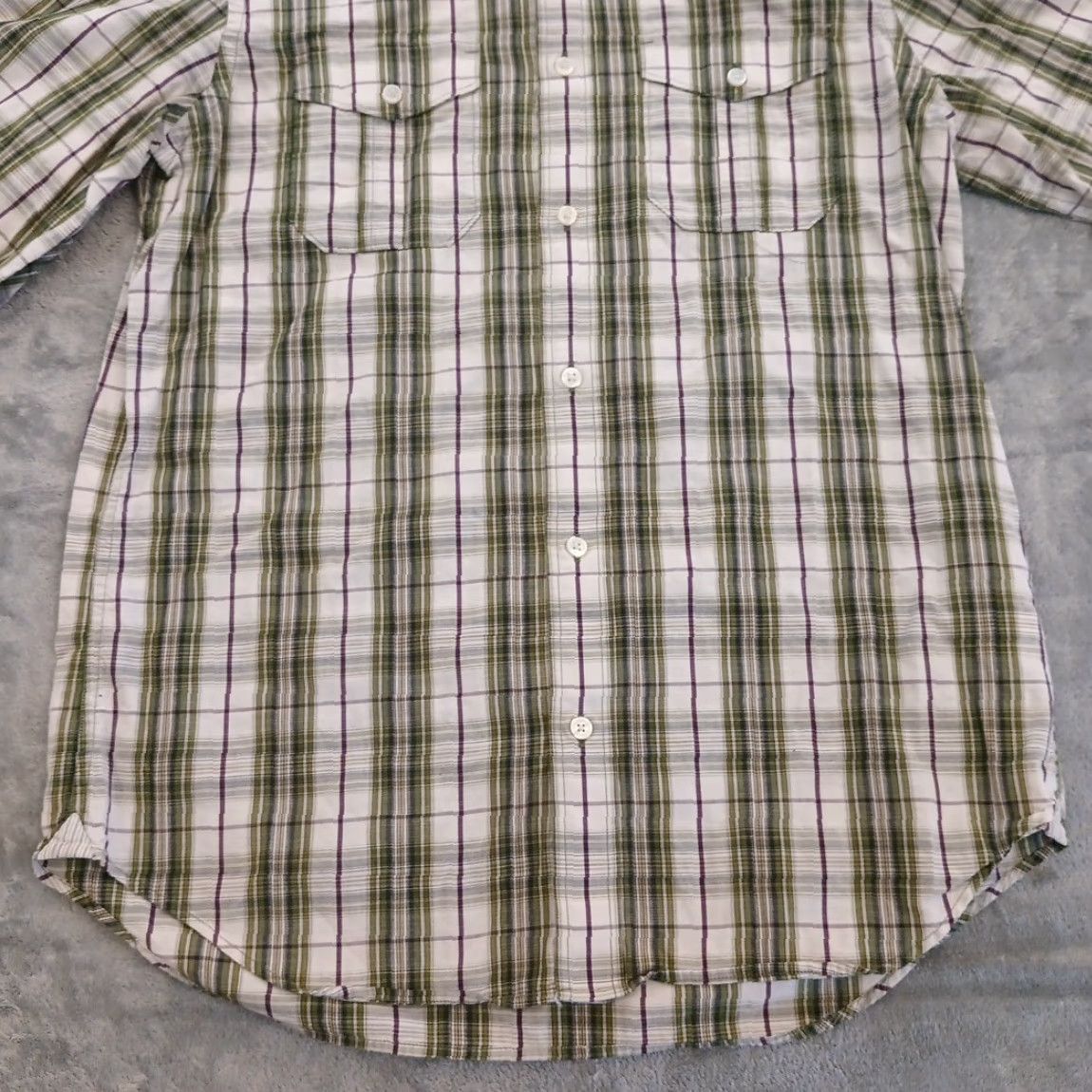 Banana Republic Banana Republic Shirt Mens Medium Green Plaid Roll Tab Long Sleeve Button Up Size US M / EU 48-50 / 2 - 4 Thumbnail